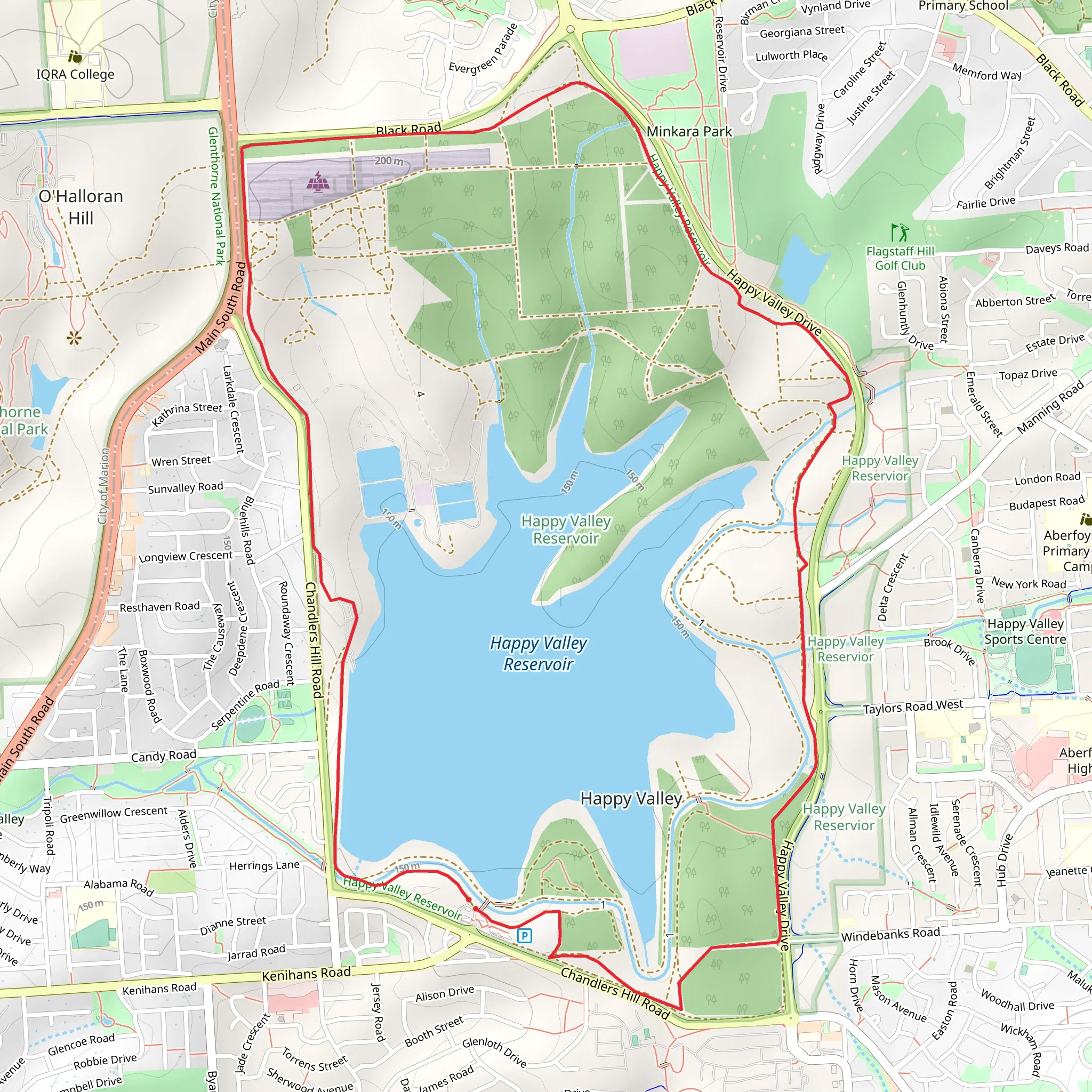 Boundary Loop - Happy Valley Reservoir mobile static map