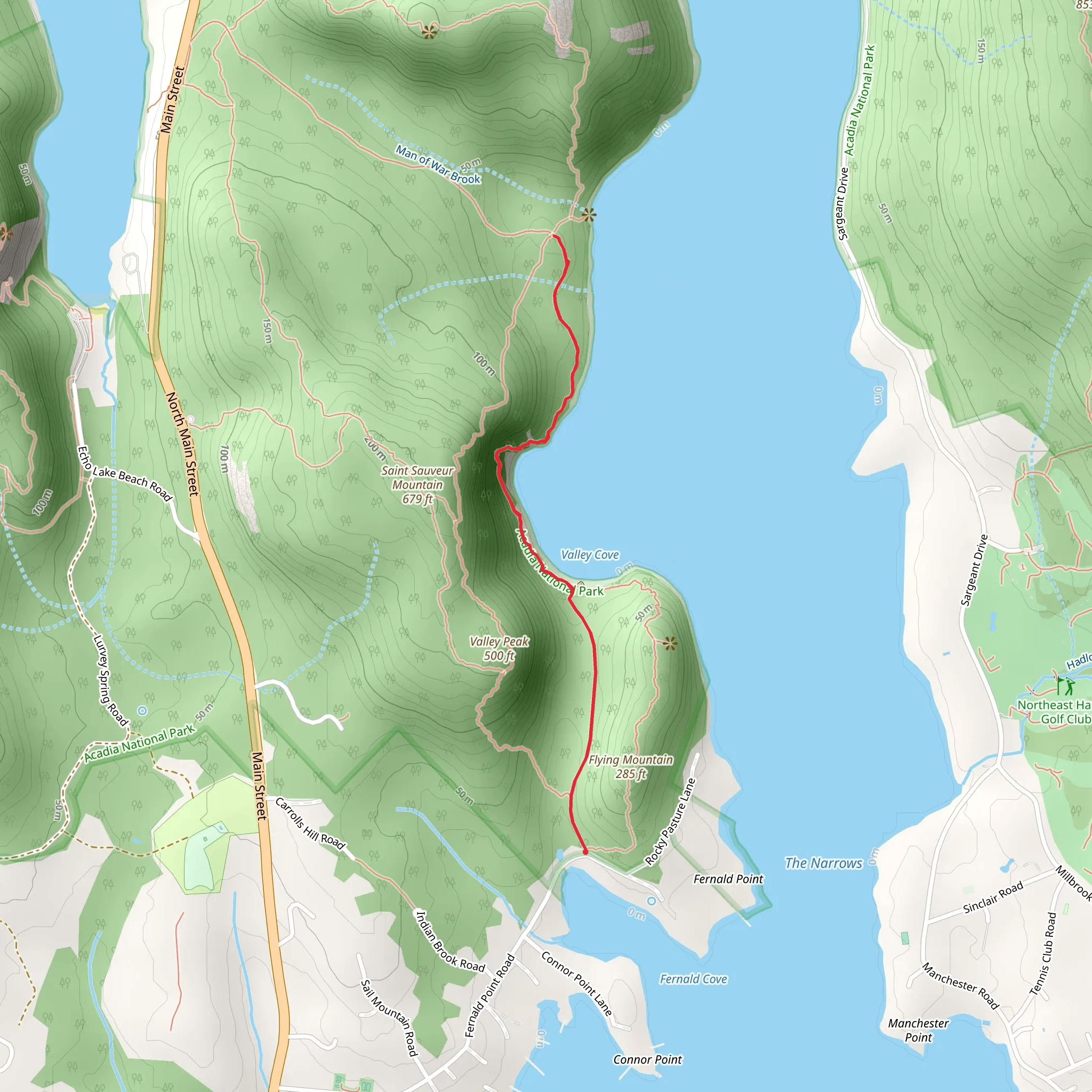 Valley Cove Trail mobile static map