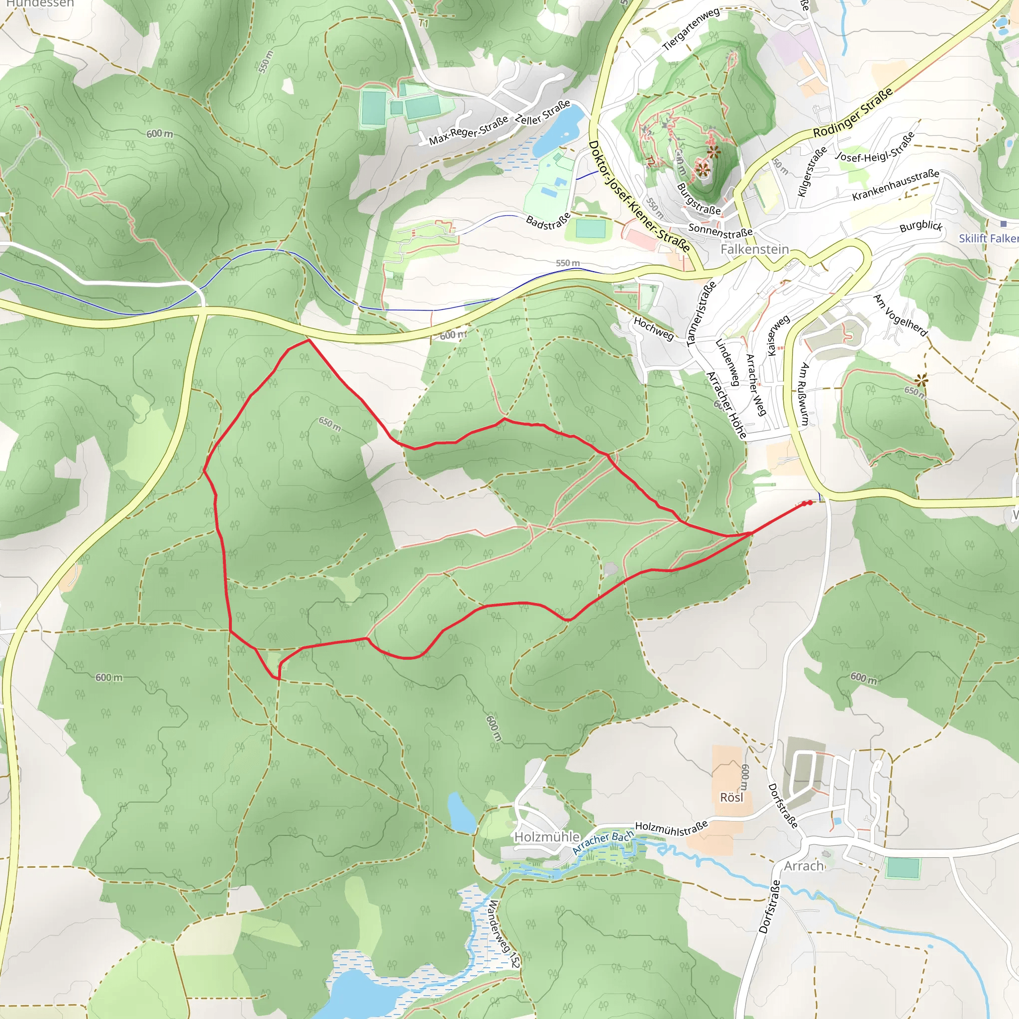 Oberpfalzweg and Junfernhoehe Loop mobile static map