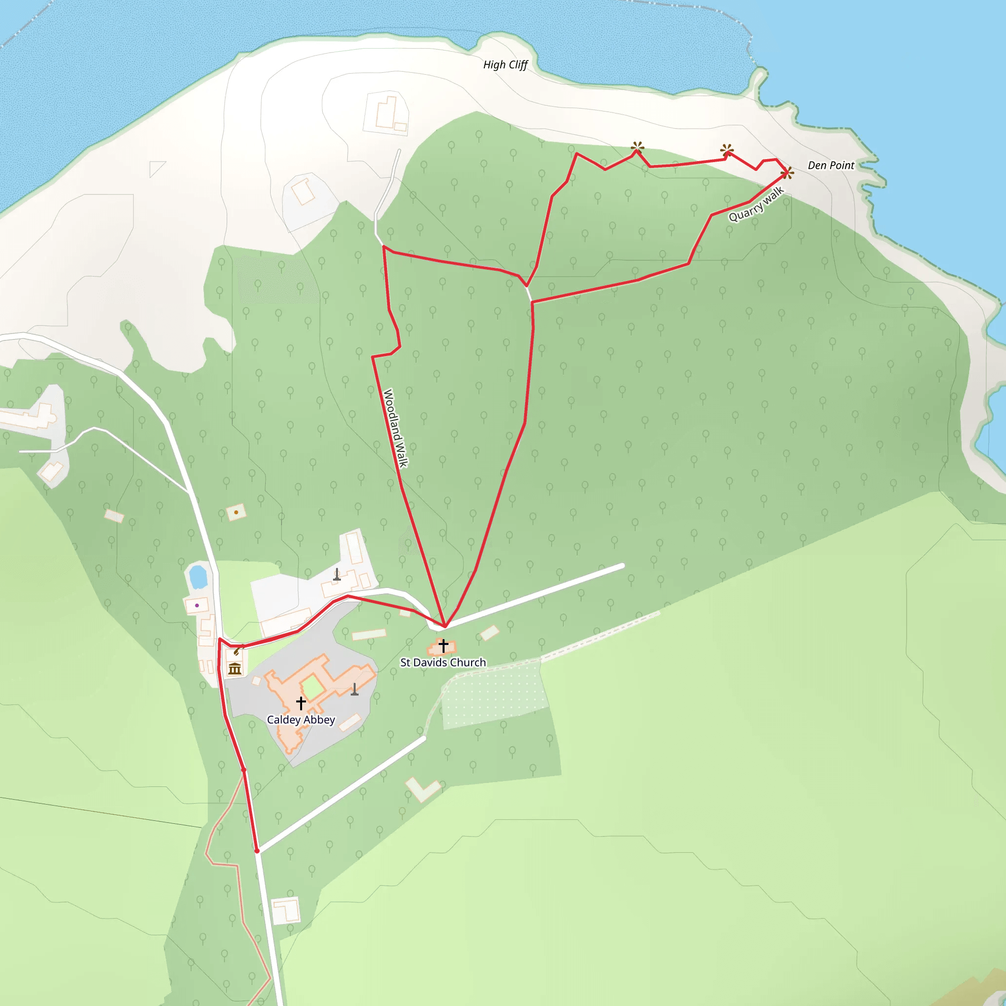 Caldey Island - Woodland Walk mobile static map