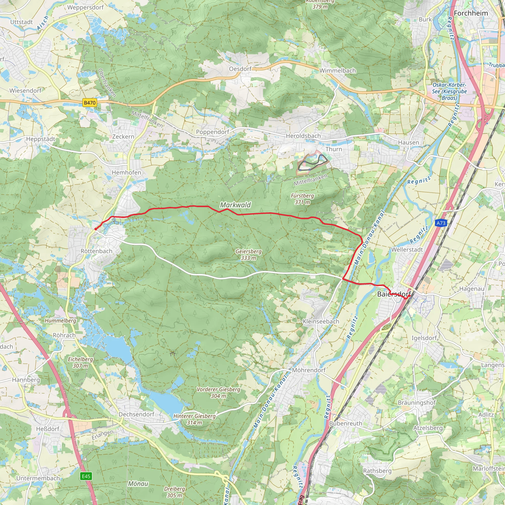 Baiersdorf - Roettenbach Wanderweg mobile static map