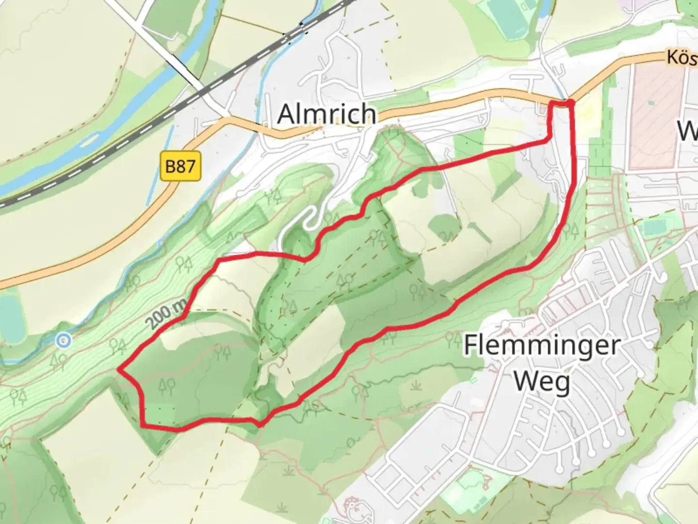 An image depicting the trail Panoramaweg and Im Kalten Tal Loop and its surrounding area.