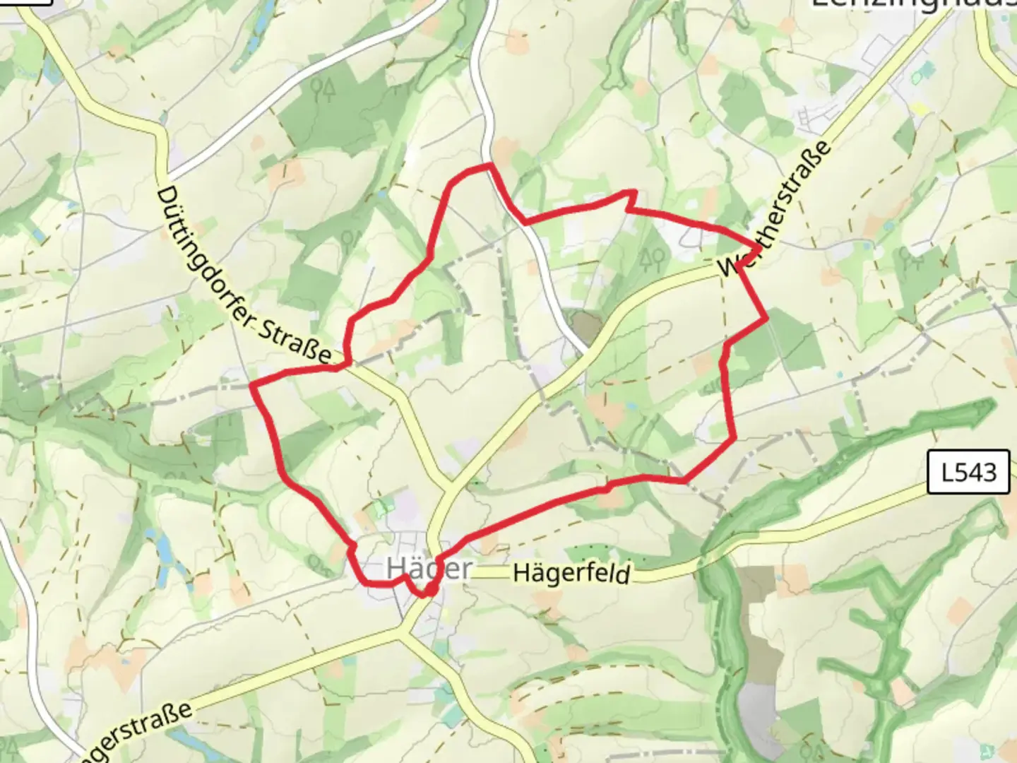 An image depicting the trail Häger and Joellenbeck Loop and its surrounding area.