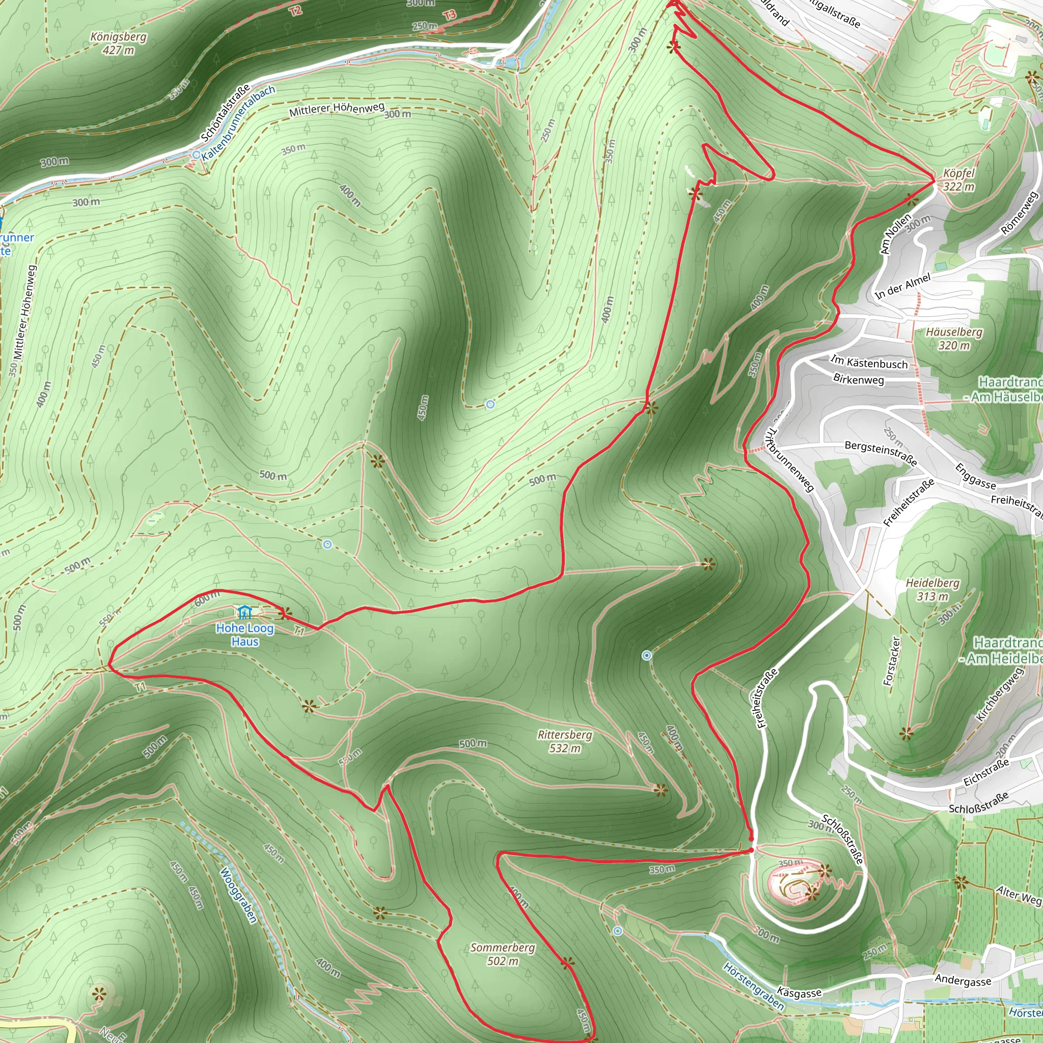 Hohe Loog, Nollenkopf Loop via Weinspange mobile static map