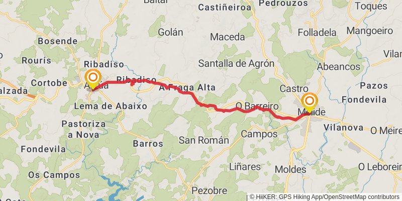 Ruta Jacobea Madrilena stage 30 Map