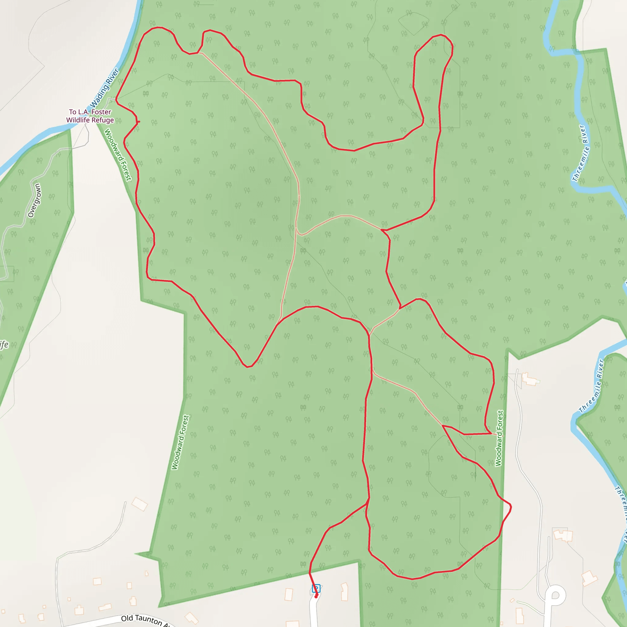 Wading River - Woodward Forest Loop mobile static map