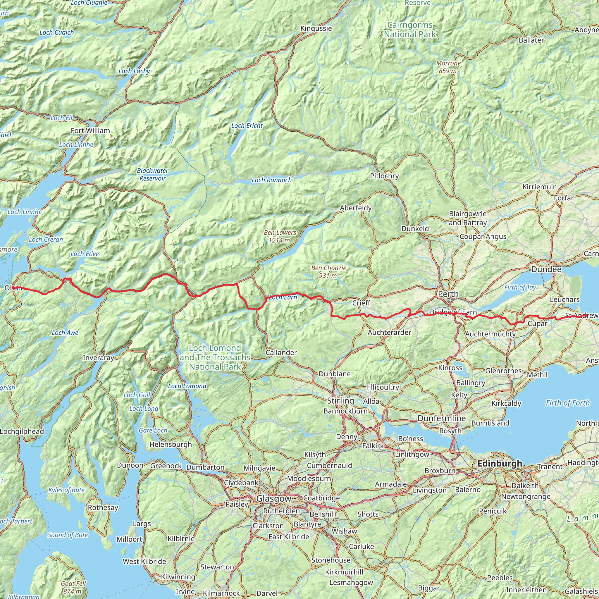 Coast to Coast - Scotland mobile static map