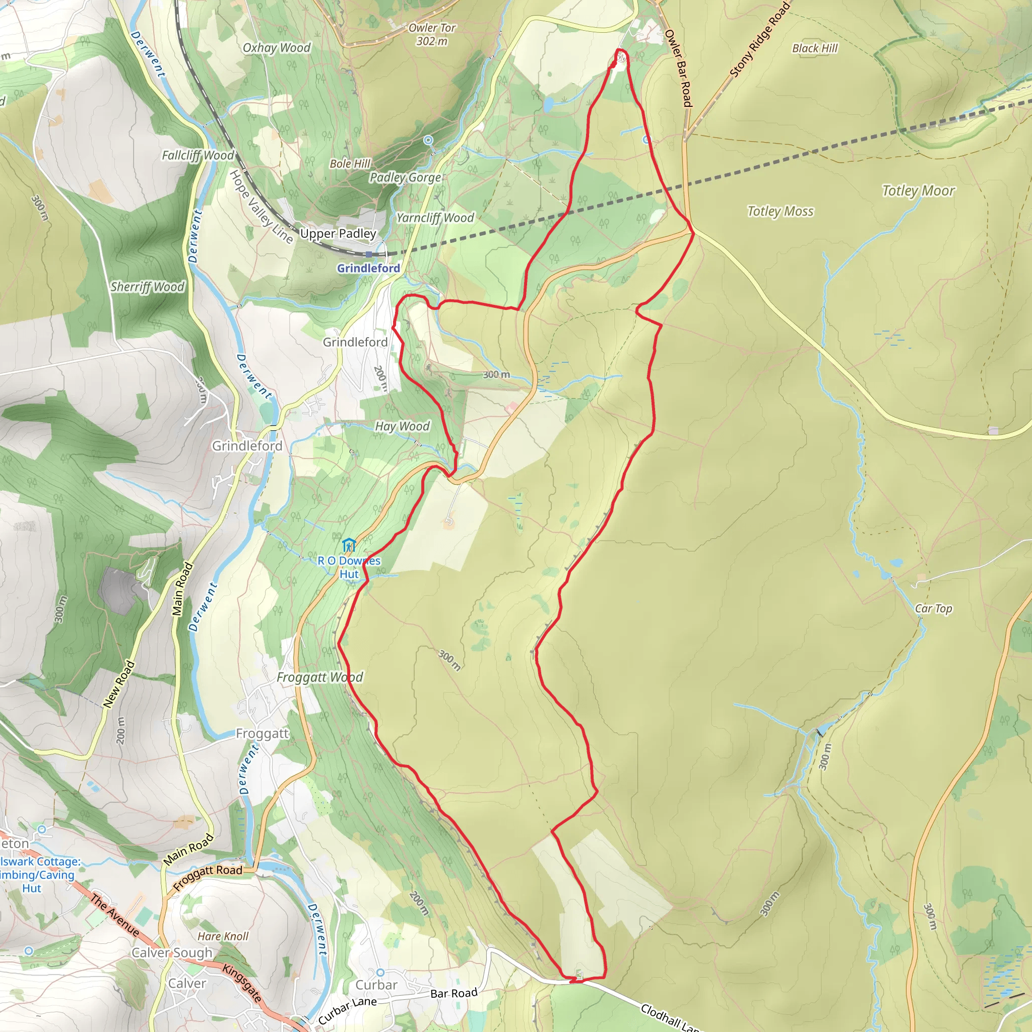 Longshaw Estate and Curbar Edge Loop mobile static map