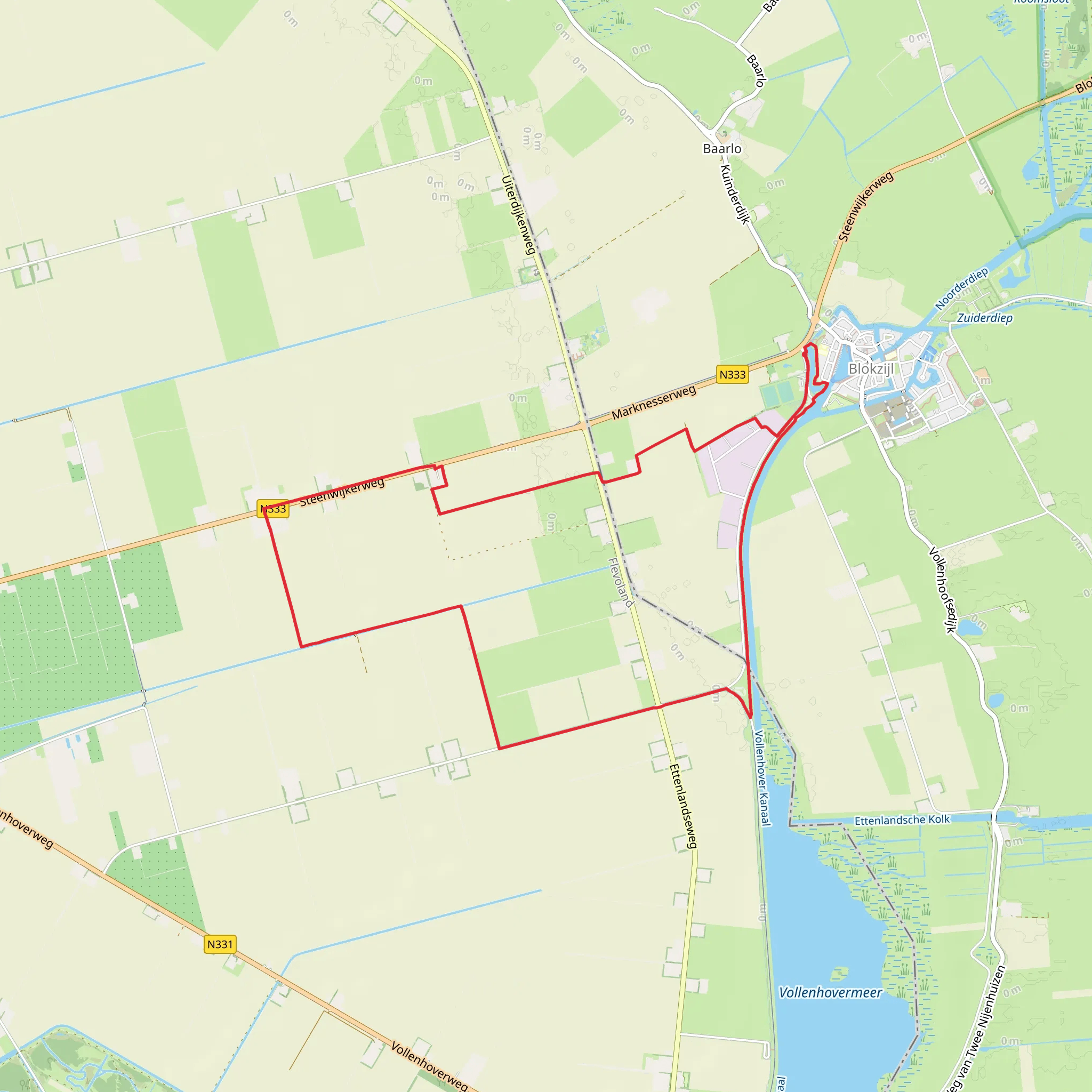 Noordoostpolder and Buitenlanden Loop mobile static map