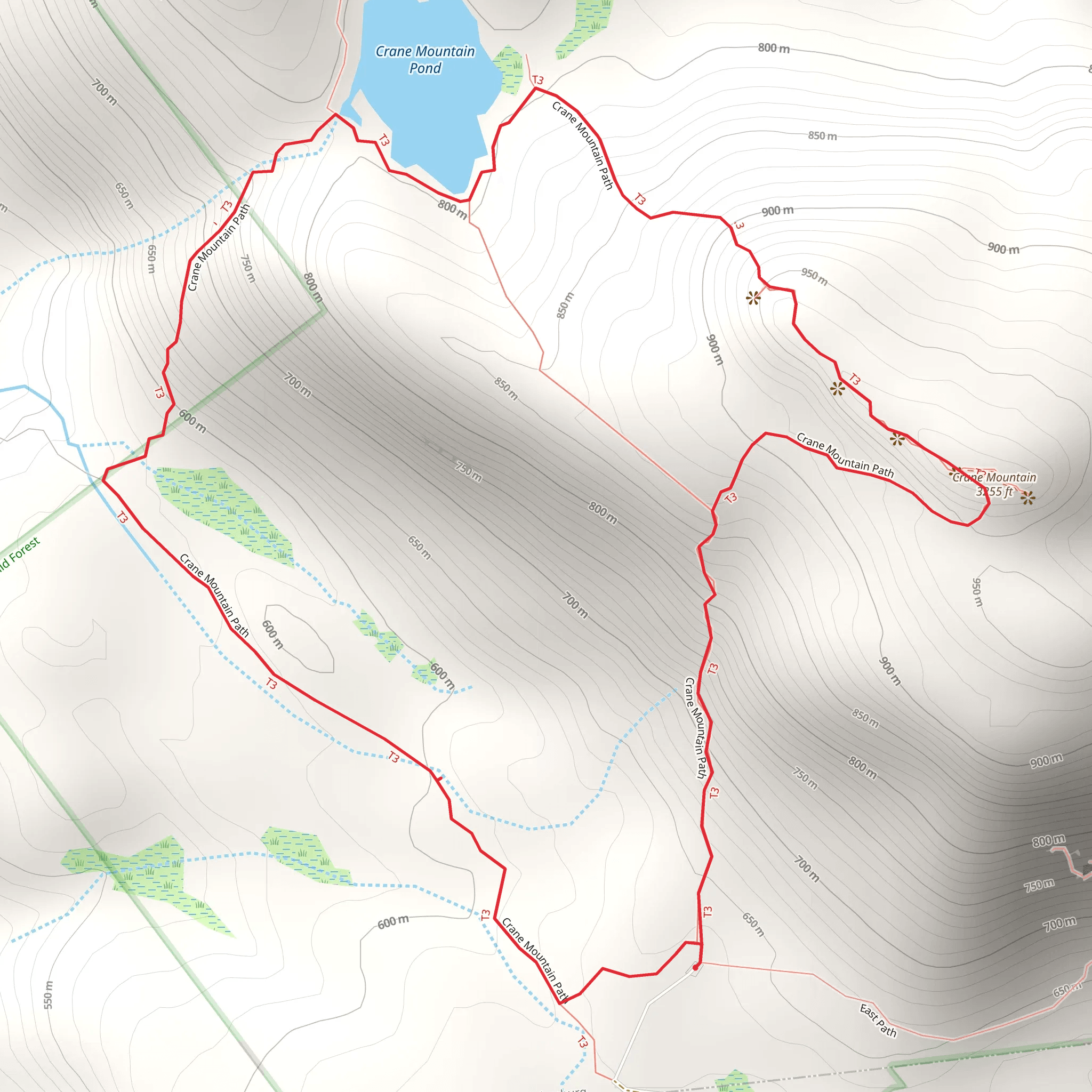 Crane Mountain and Crane Mountain Pond Loop mobile static map