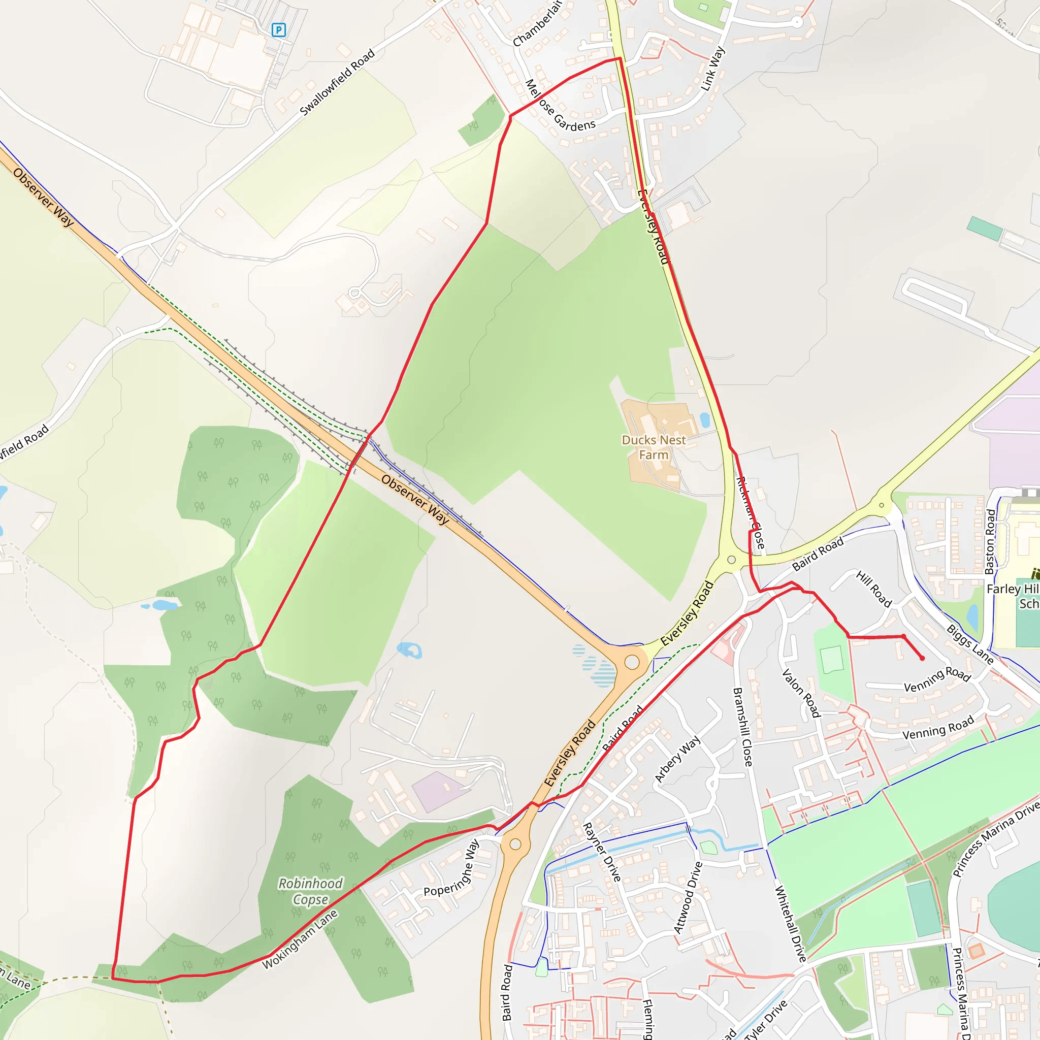Robinhood Copse Loop mobile static map