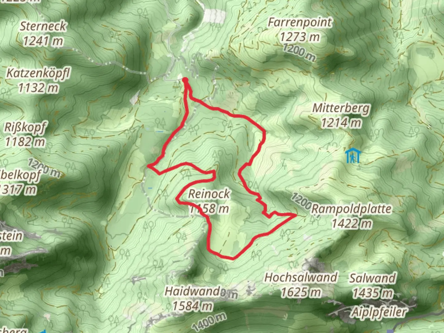 An image depicting the trail Wendelstein - Bad Feilnbach and BF7 Bad Feilnbach and its surrounding area.