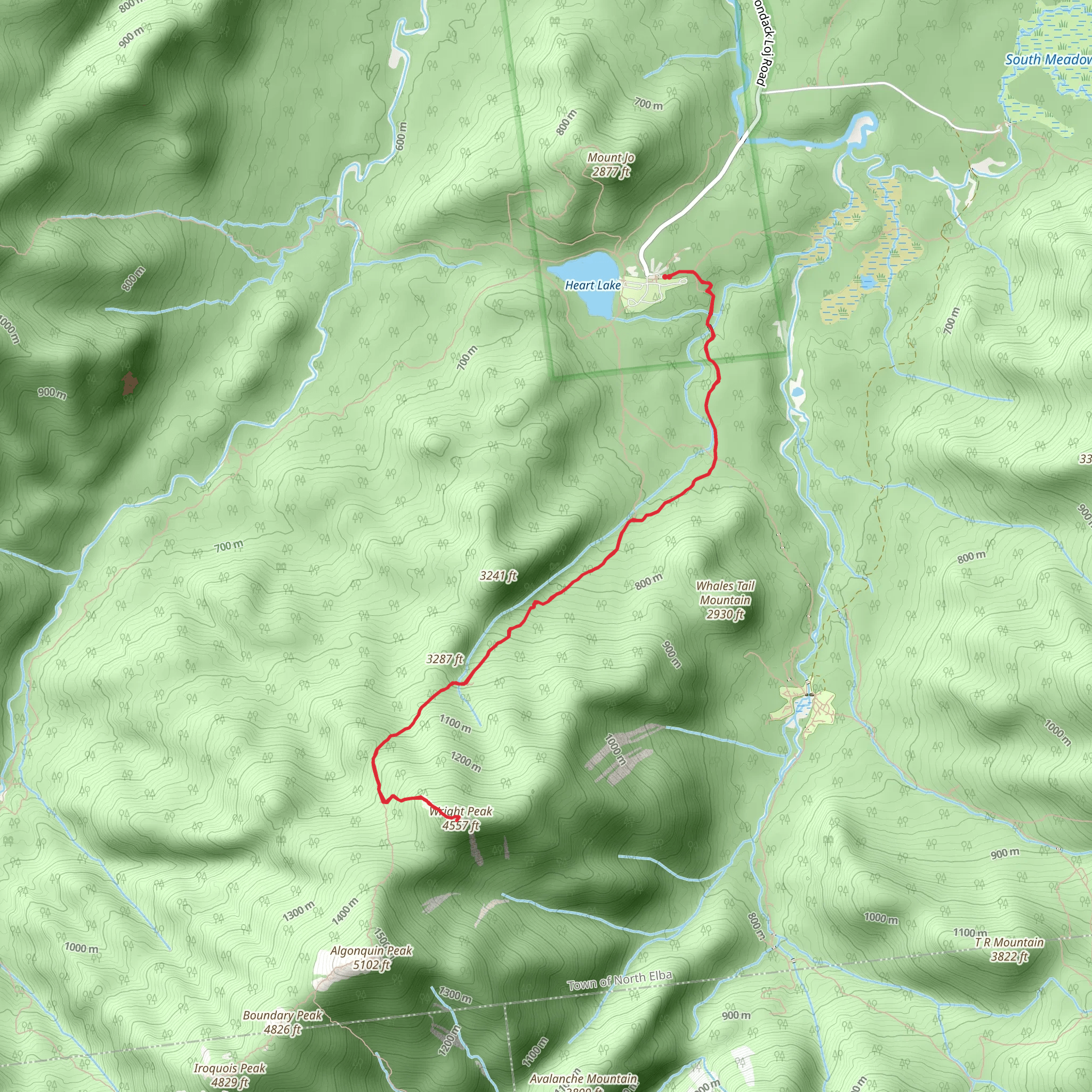 Wright Peak Trail via Heart Lake mobile static map