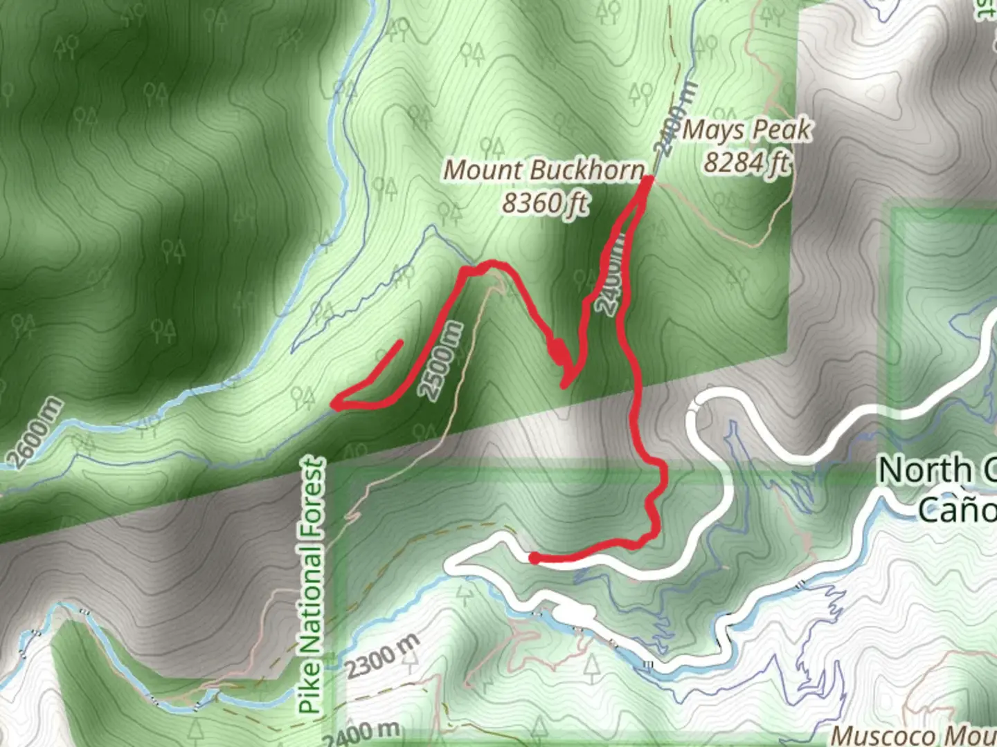 An image depicting the trail Upper Captain Jacks via High Drive and its surrounding area.