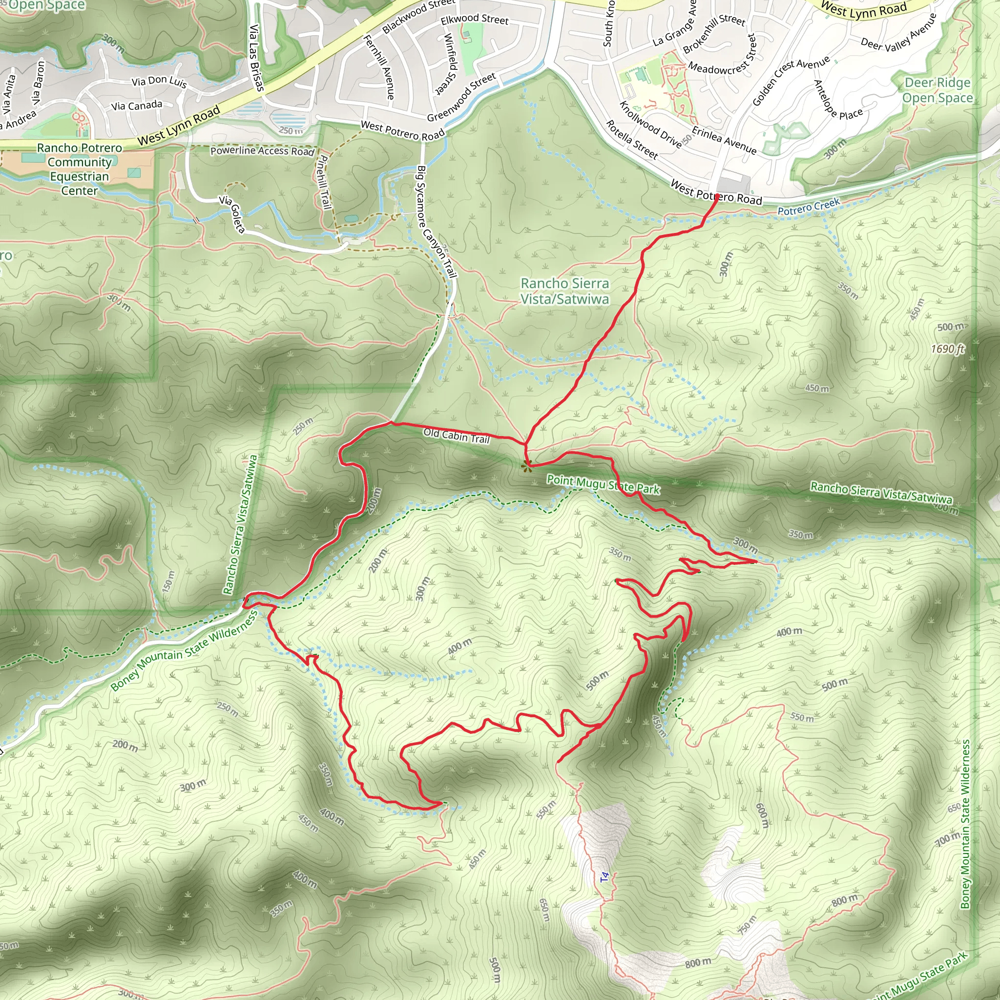 Wendy, Old Cabin and Fossil Loop Trail mobile static map