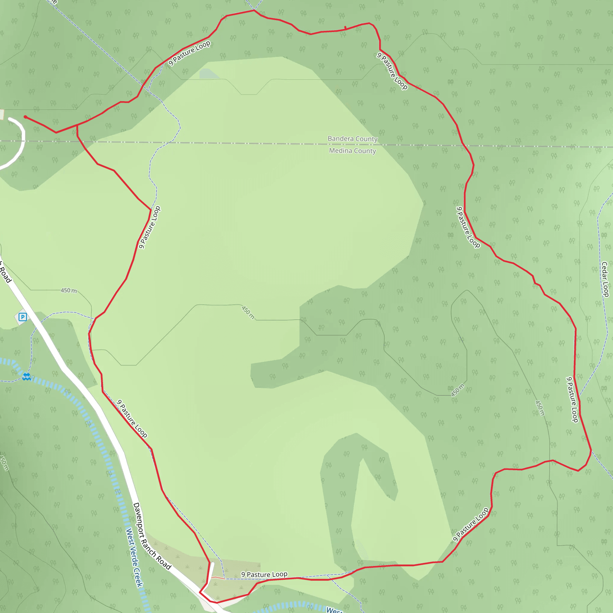 Nine Pasture Loop mobile static map