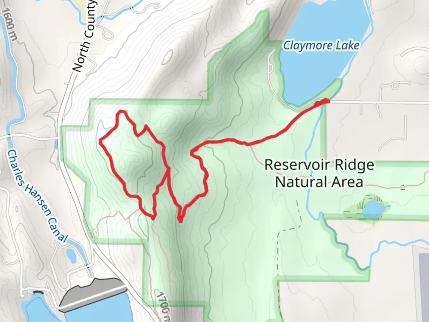 An image depicting the trail Michaud and North Loop Trail and its surrounding area.