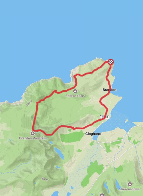 Brandon Point Loop - via Slí an Stáis, Slí na Chorca Duibhne & Faha Ridge mobile static map