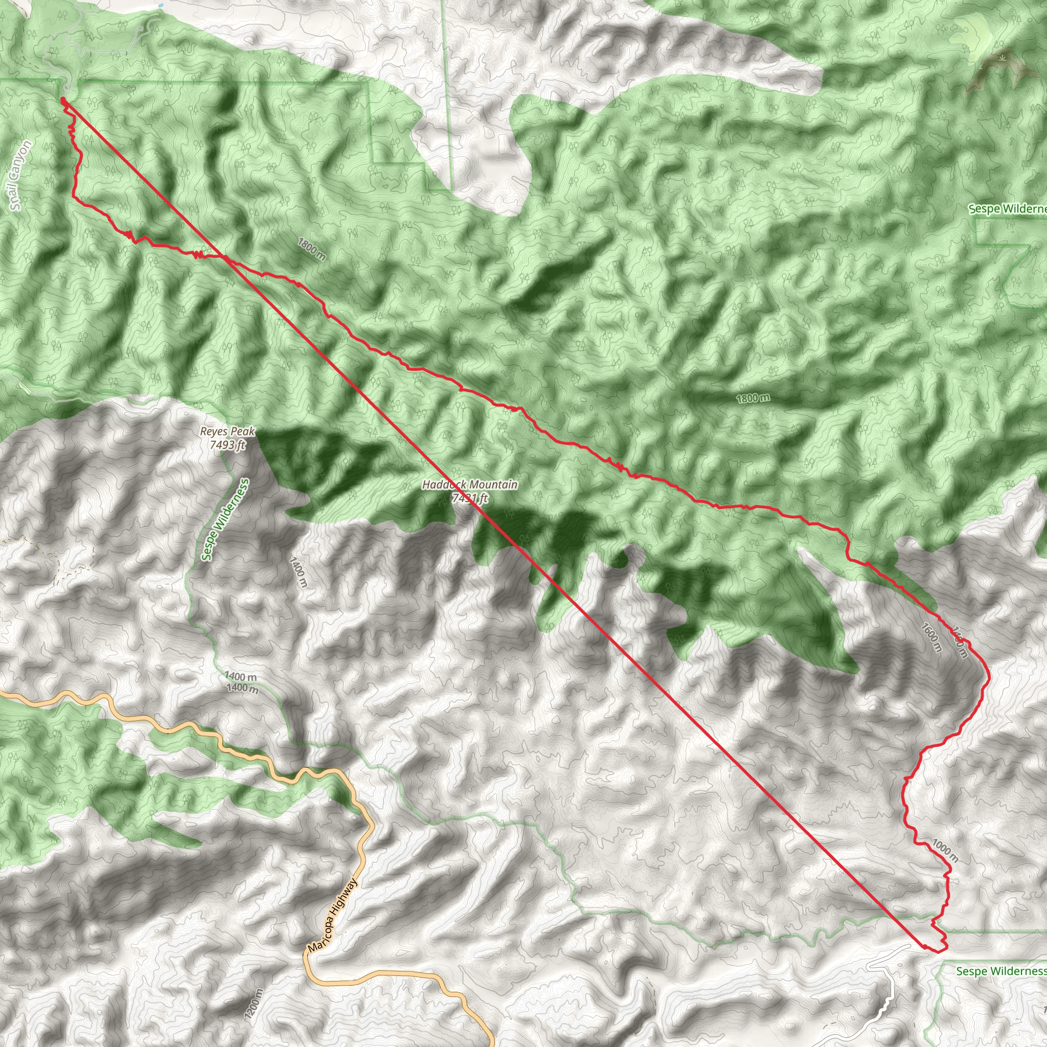 Reyes Creek to Sespe River Trail mobile static map