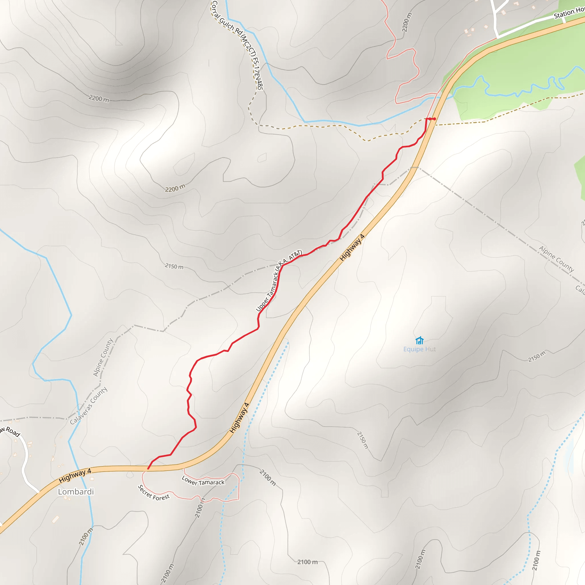 Upper Tamarack Trail mobile static map