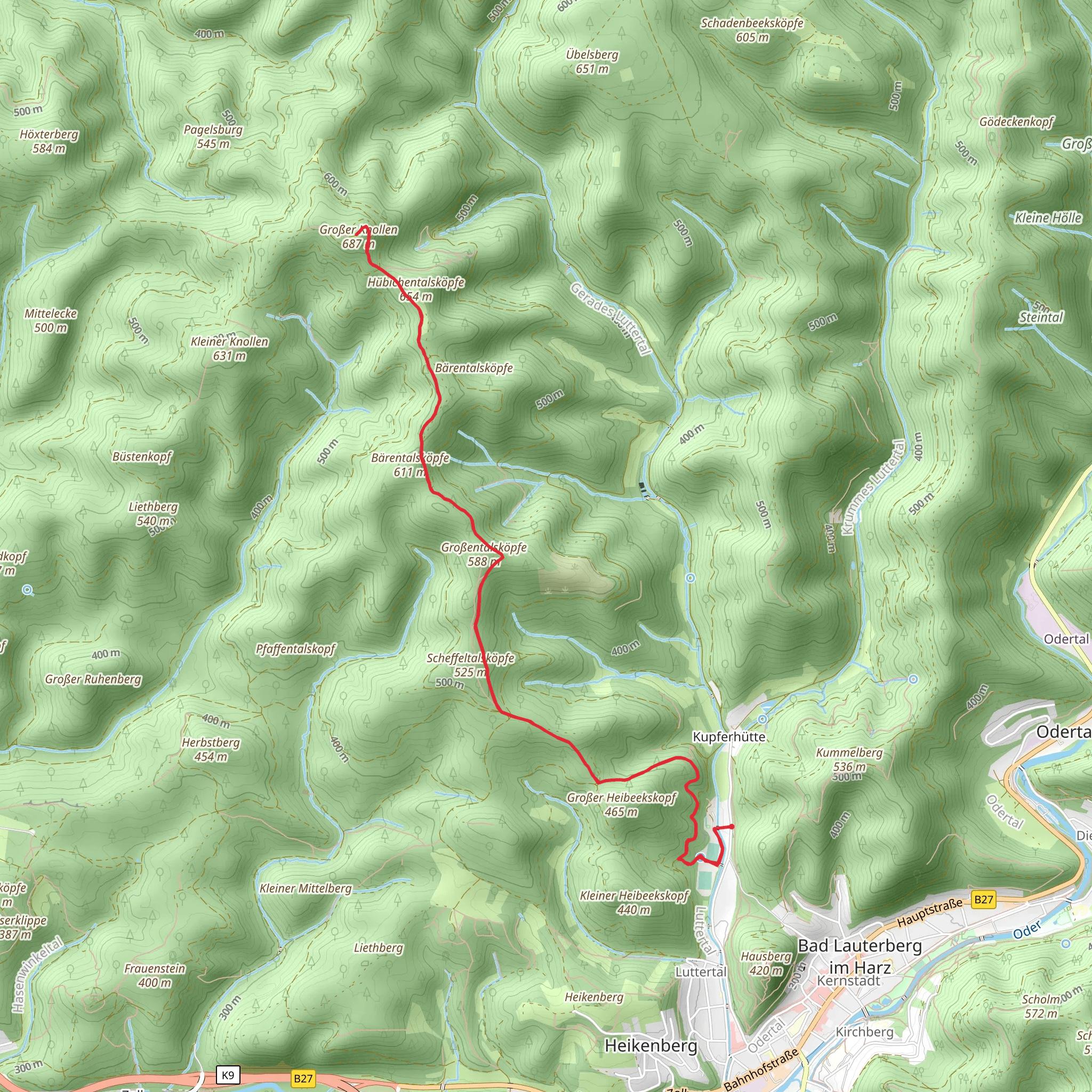 Großentalsköpfe and Großer Knollen Walk mobile static map