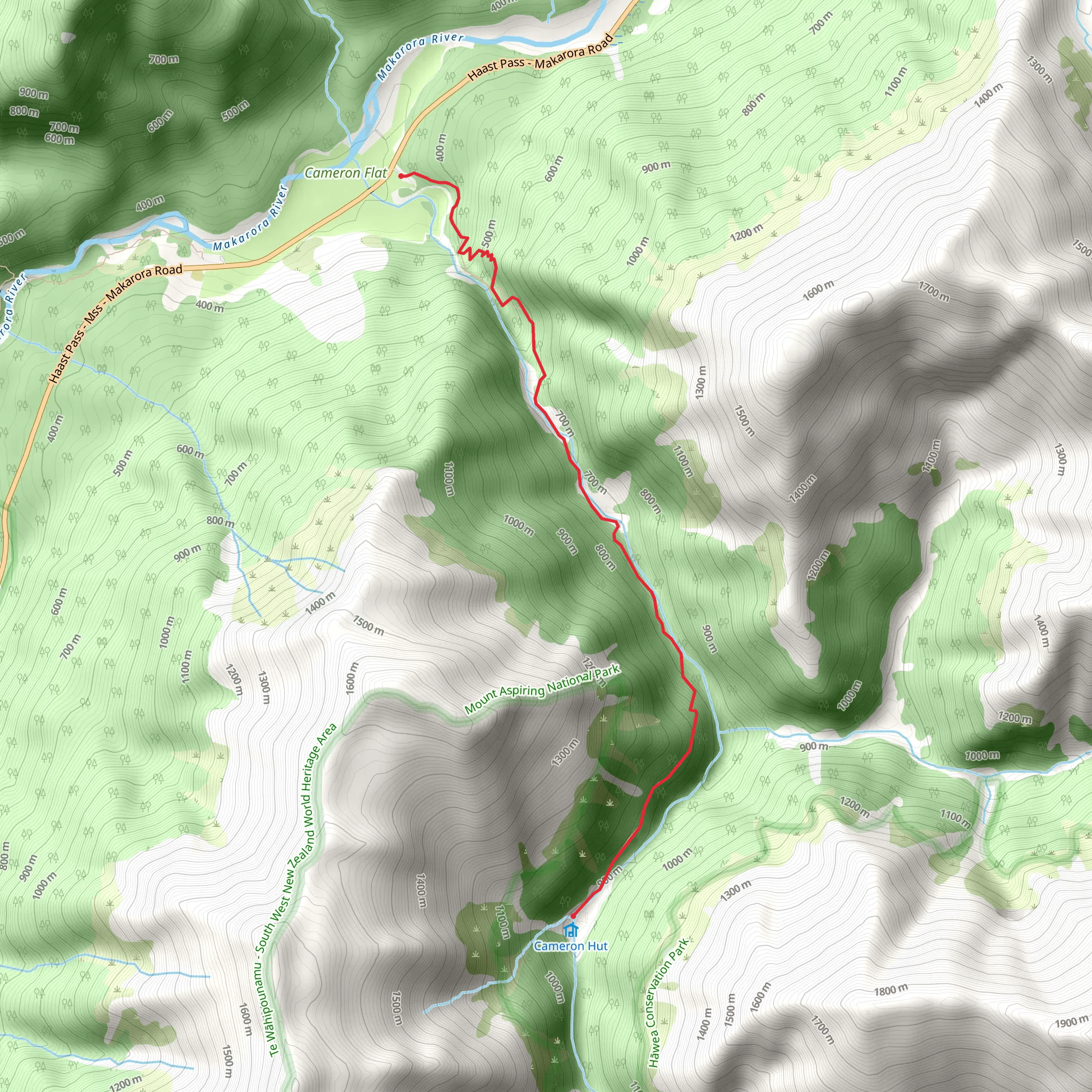 Cameron Valley Track mobile static map