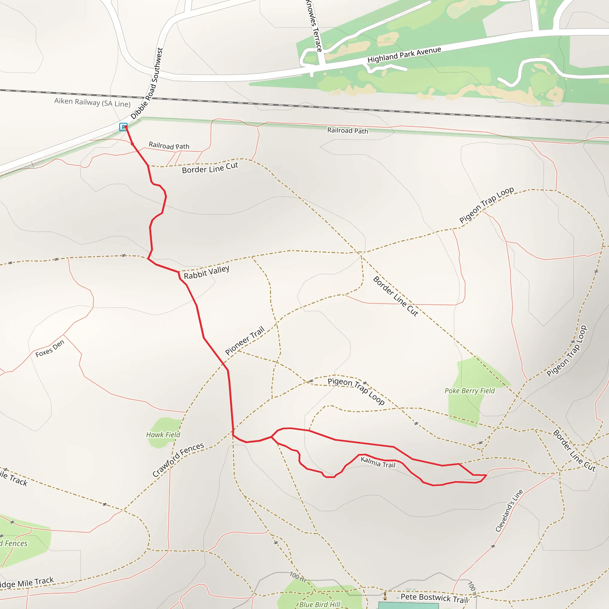 Kalmia Loop Trail mobile static map