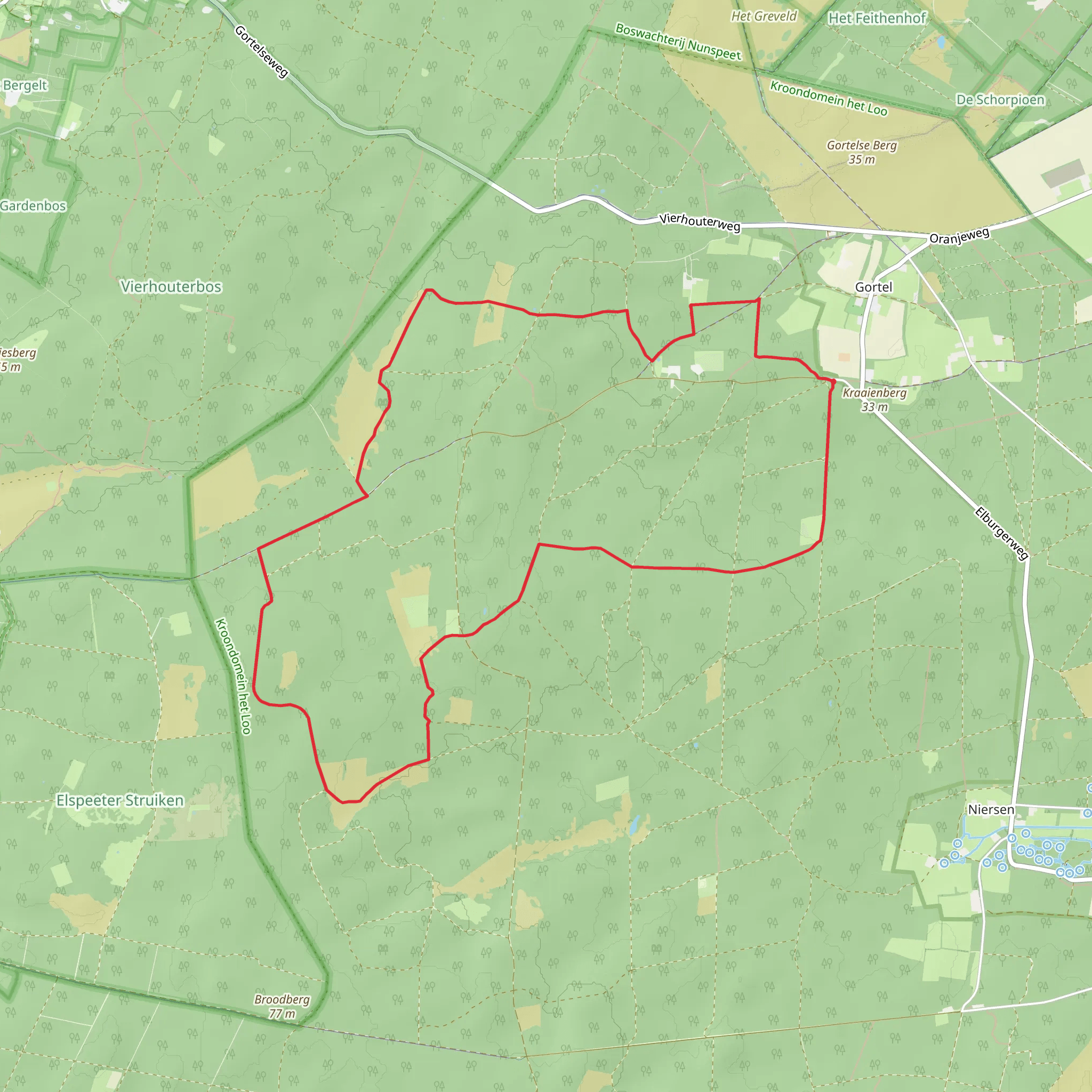 Gortelsche Bosch and Prinsenkuil Loop mobile static map