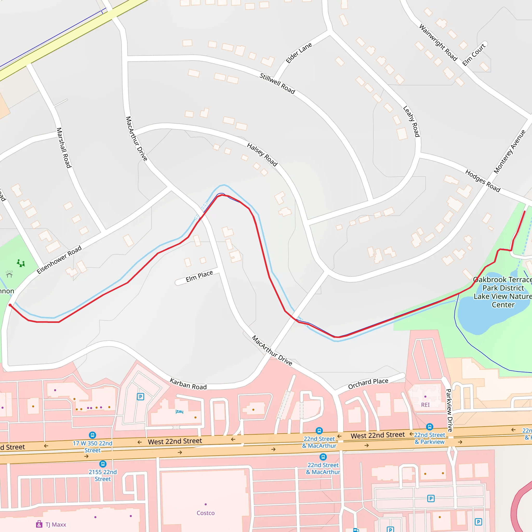 Oakbrook Terrace Park District Lake View Nature Center mobile static map