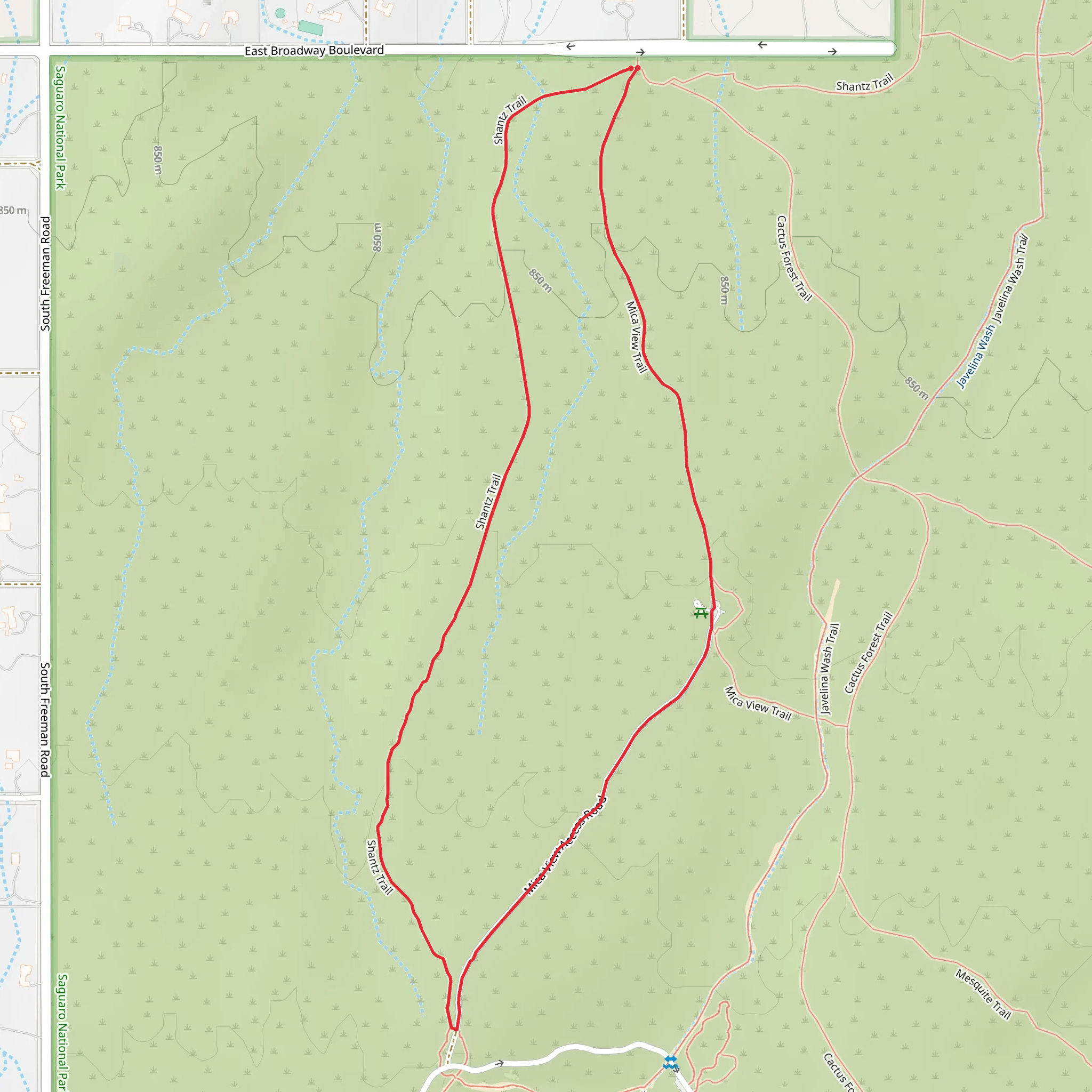 Shantz and Mica View Loop Trail mobile static map