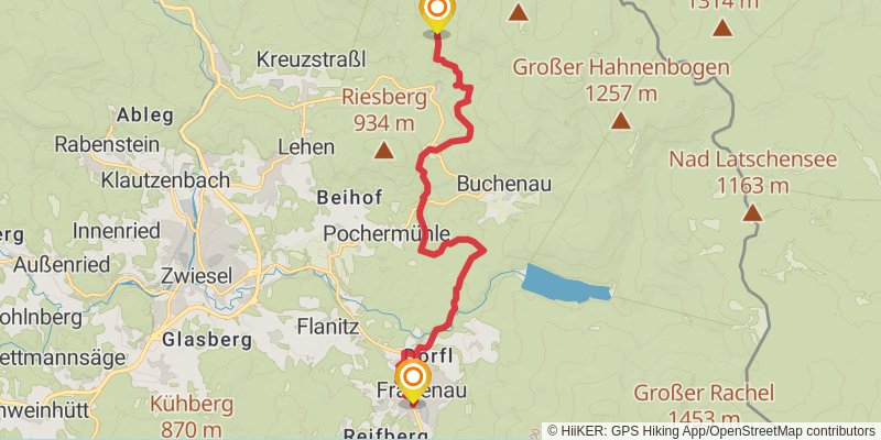 Goldsteig stage 17 Map