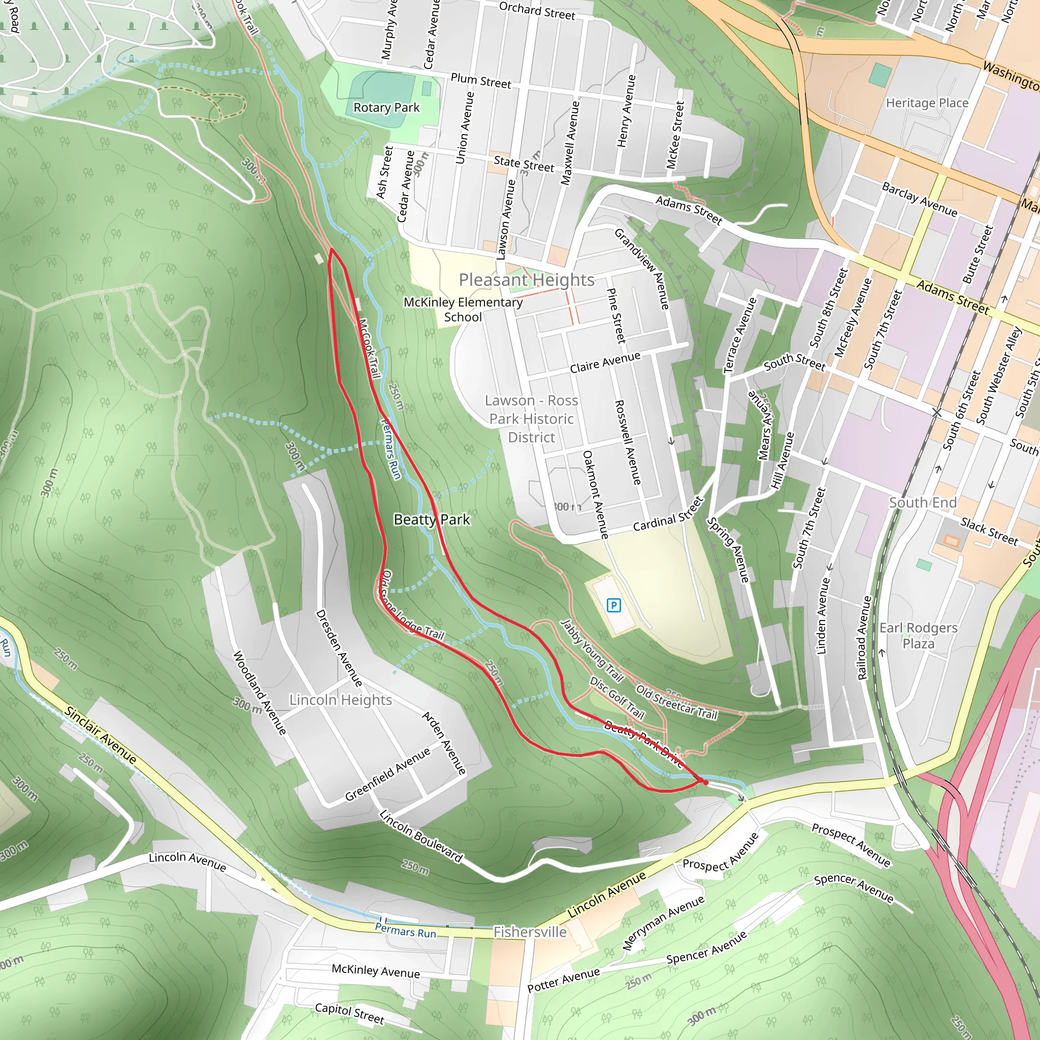 Old Stone Lodge and McCook Loop Trail mobile static map