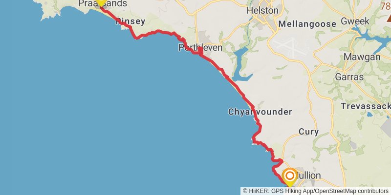 Cornwall Coast Path stage 17 Map
