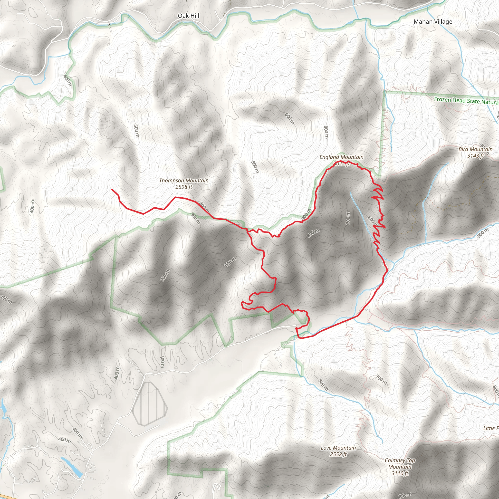 Ross Gap and Bird Mountain Loop Trail mobile static map