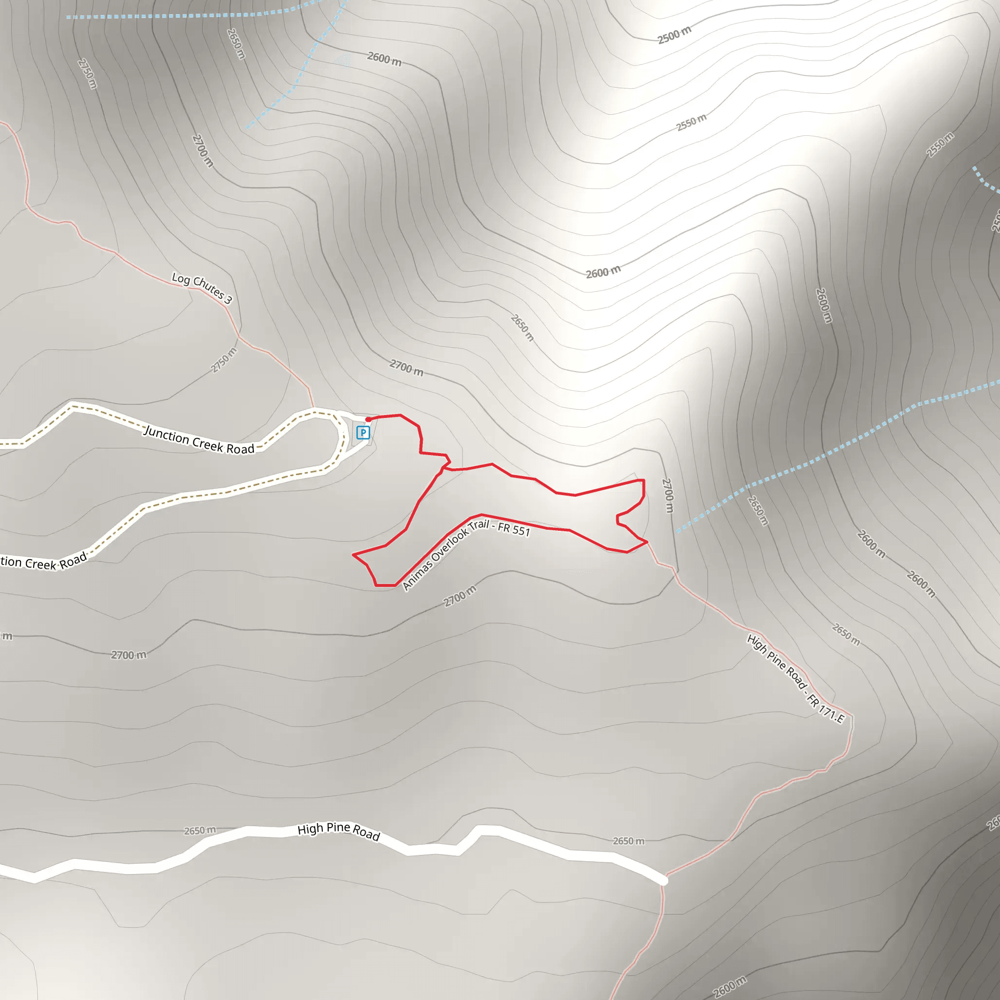 Animas Overlook Trail mobile static map