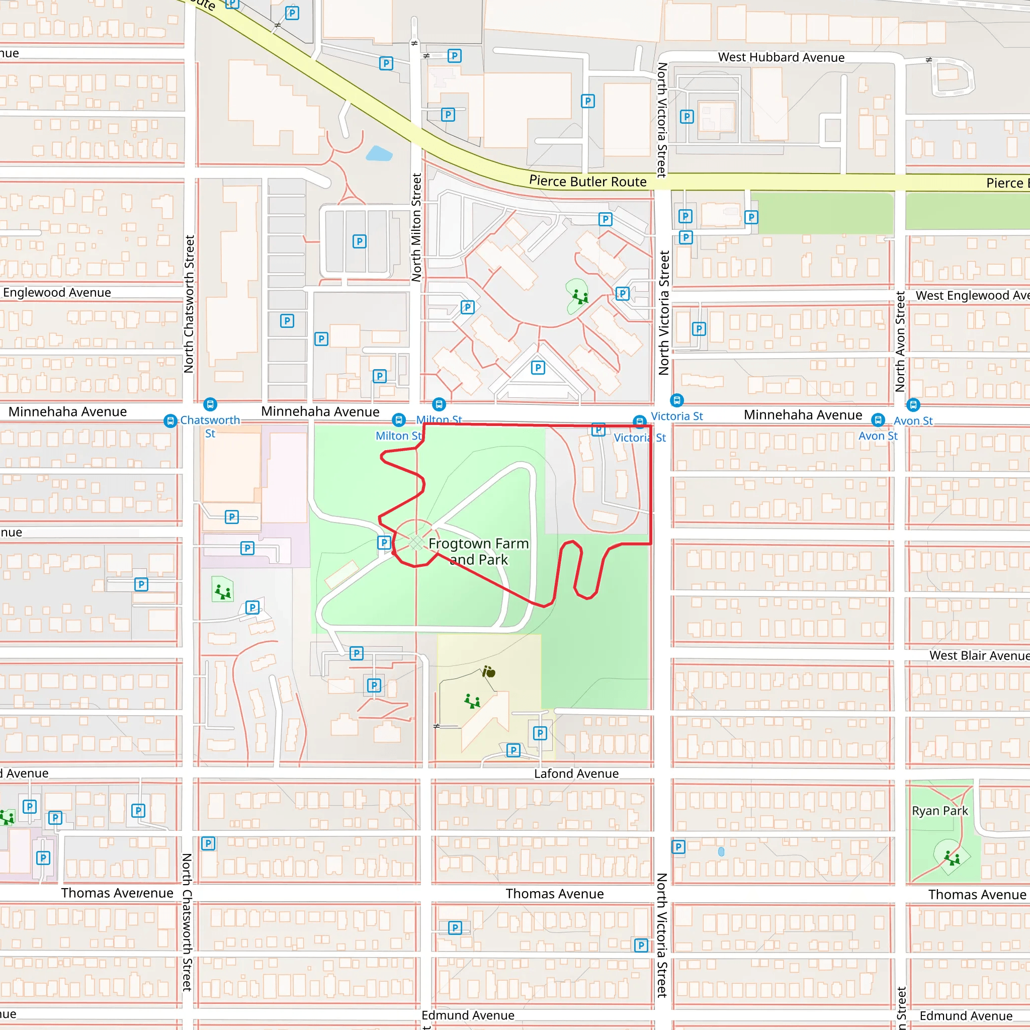 Frogtown Farm and Park Loop mobile static map