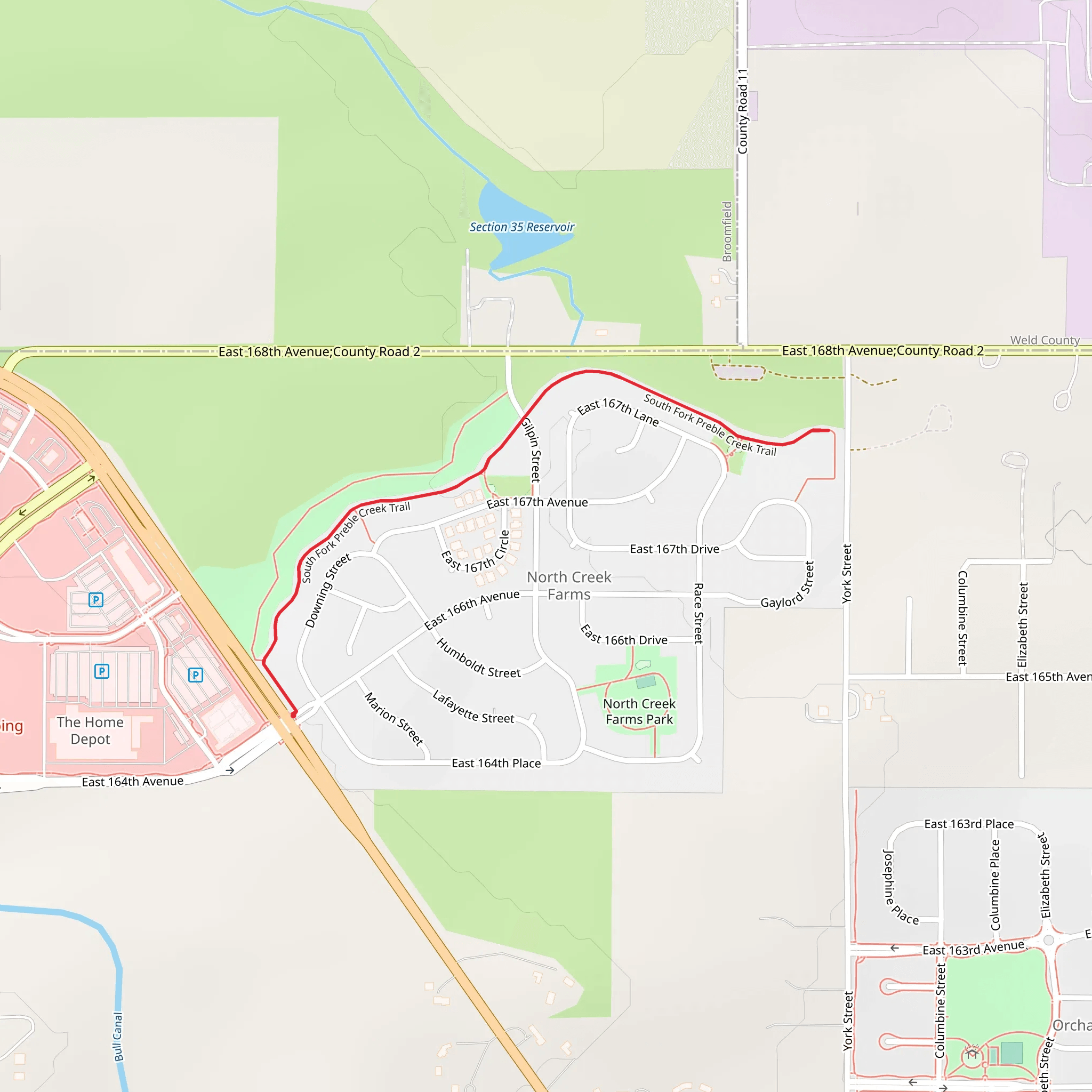 South Fork Preble Creek Trail mobile static map