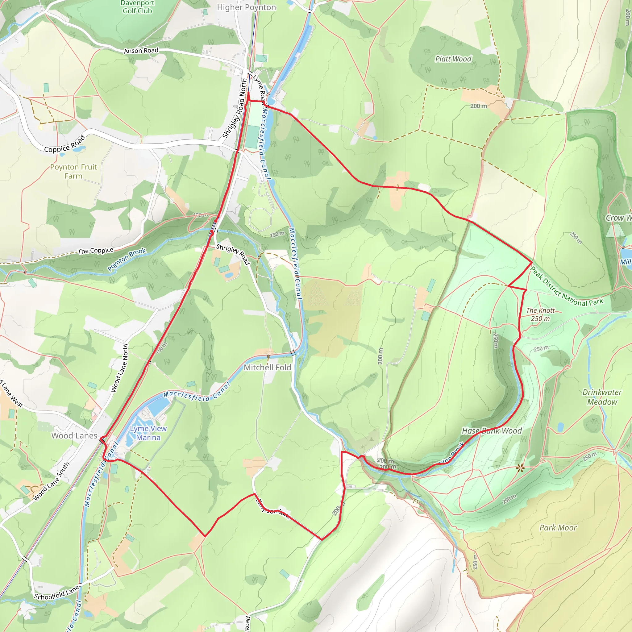 Hase Bank Wood via Middlewood Way mobile static map