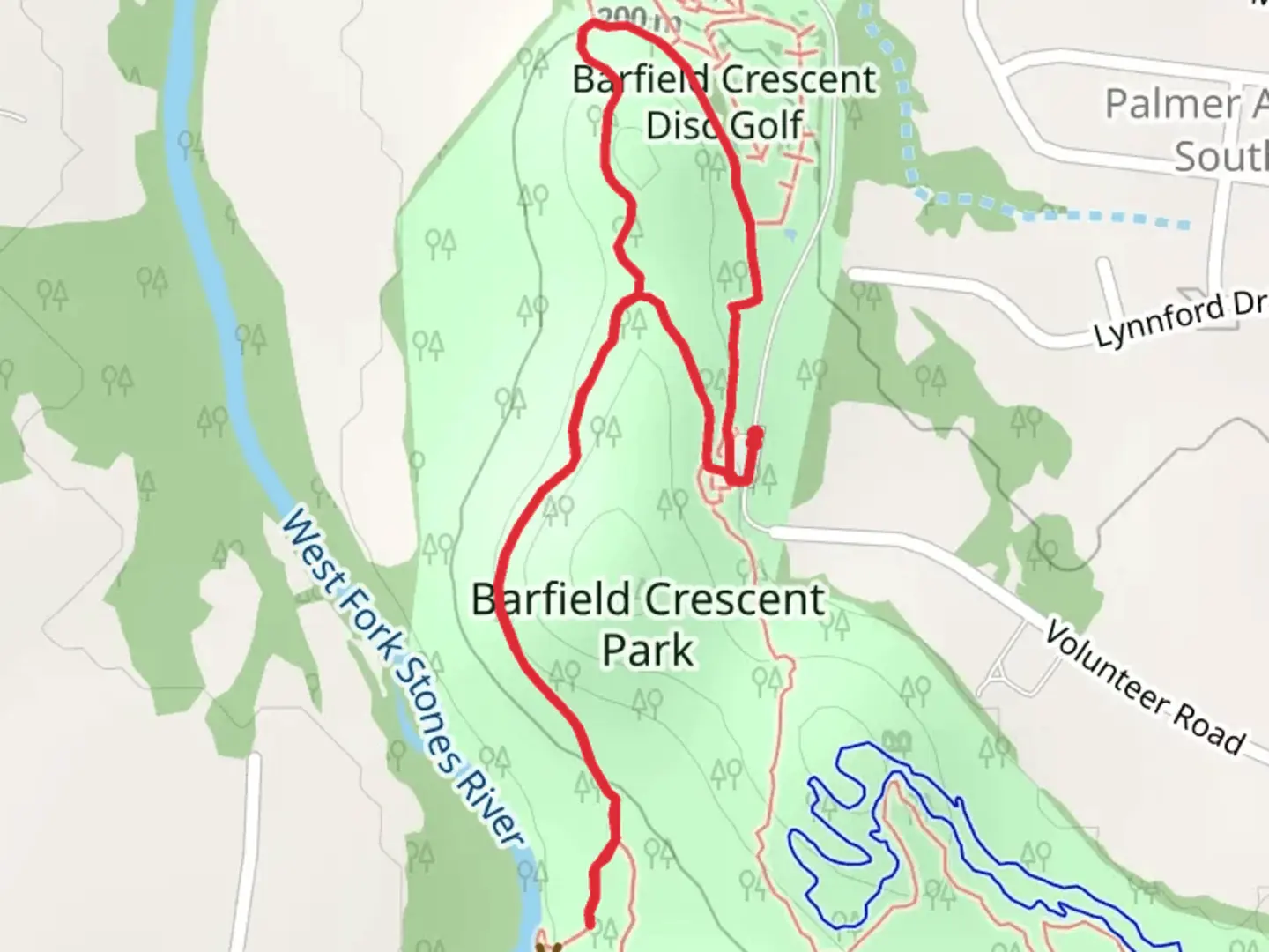 An image depicting the trail Marshall Knobs Loop and its surrounding area.