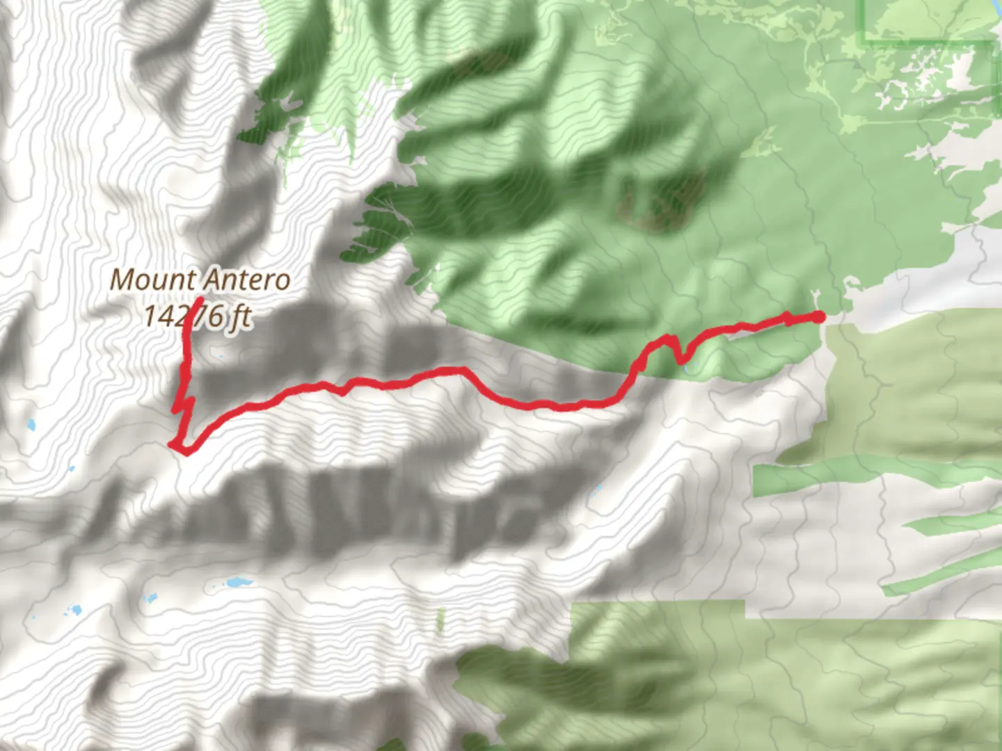 An image depicting the trail Mount Antero via Little Browns Creek Trail and its surrounding area.