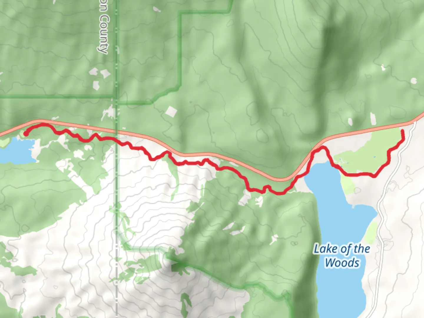 An image depicting the trail High Lakes Trail - Fish Lake and its surrounding area.