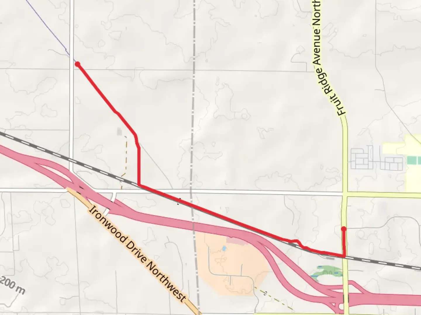An image depicting the trail Fred Meijer Pioneer Short Trail and its surrounding area.
