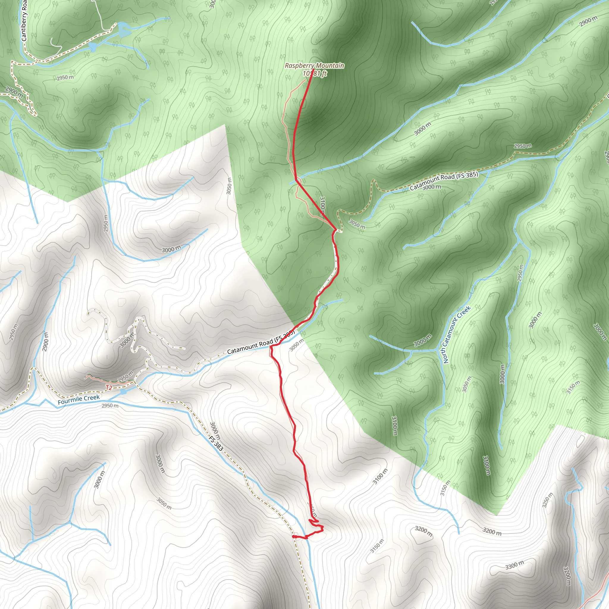 Raspberry Mountain Trail mobile static map