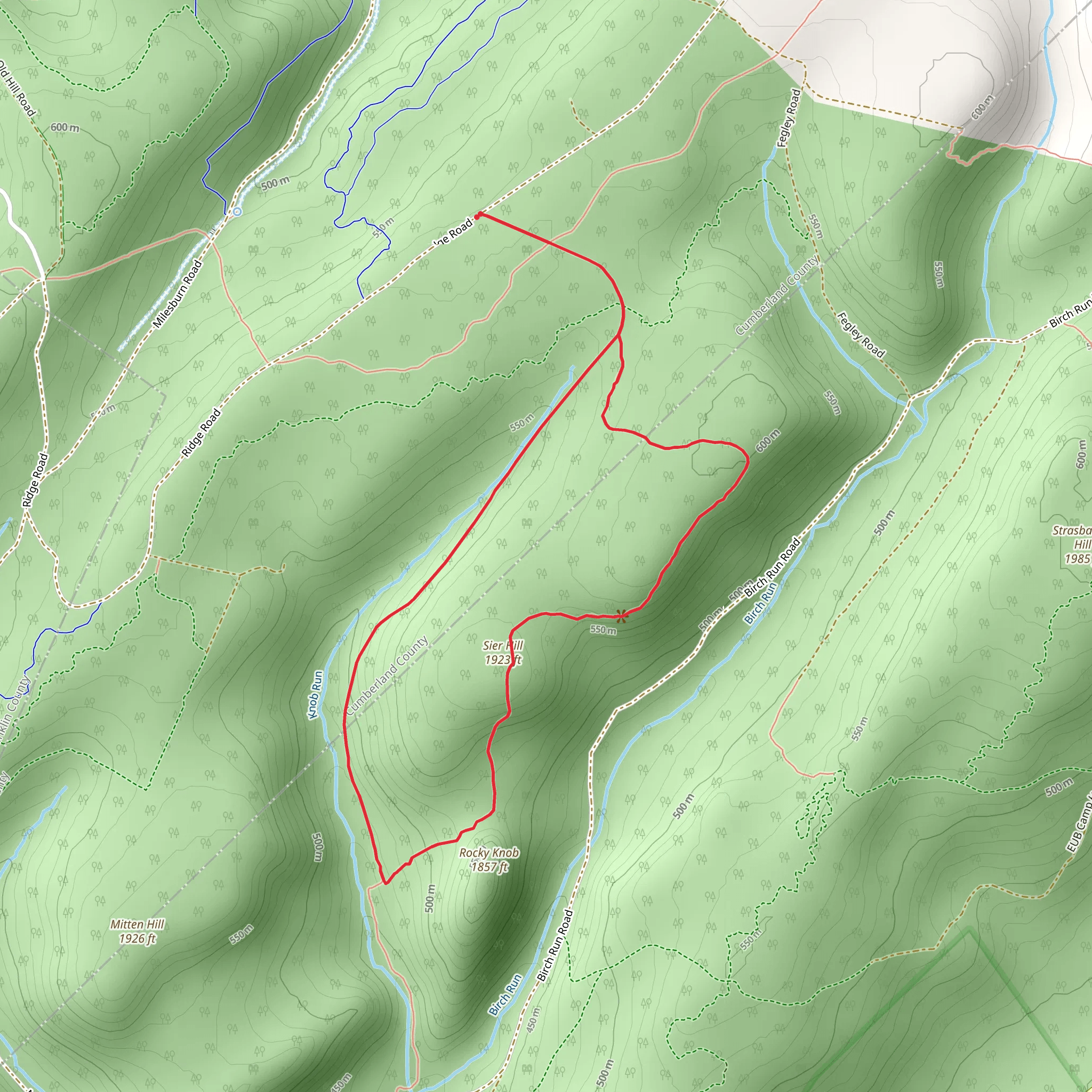 Sier Hill Loop via Rocky Knob Trail mobile static map