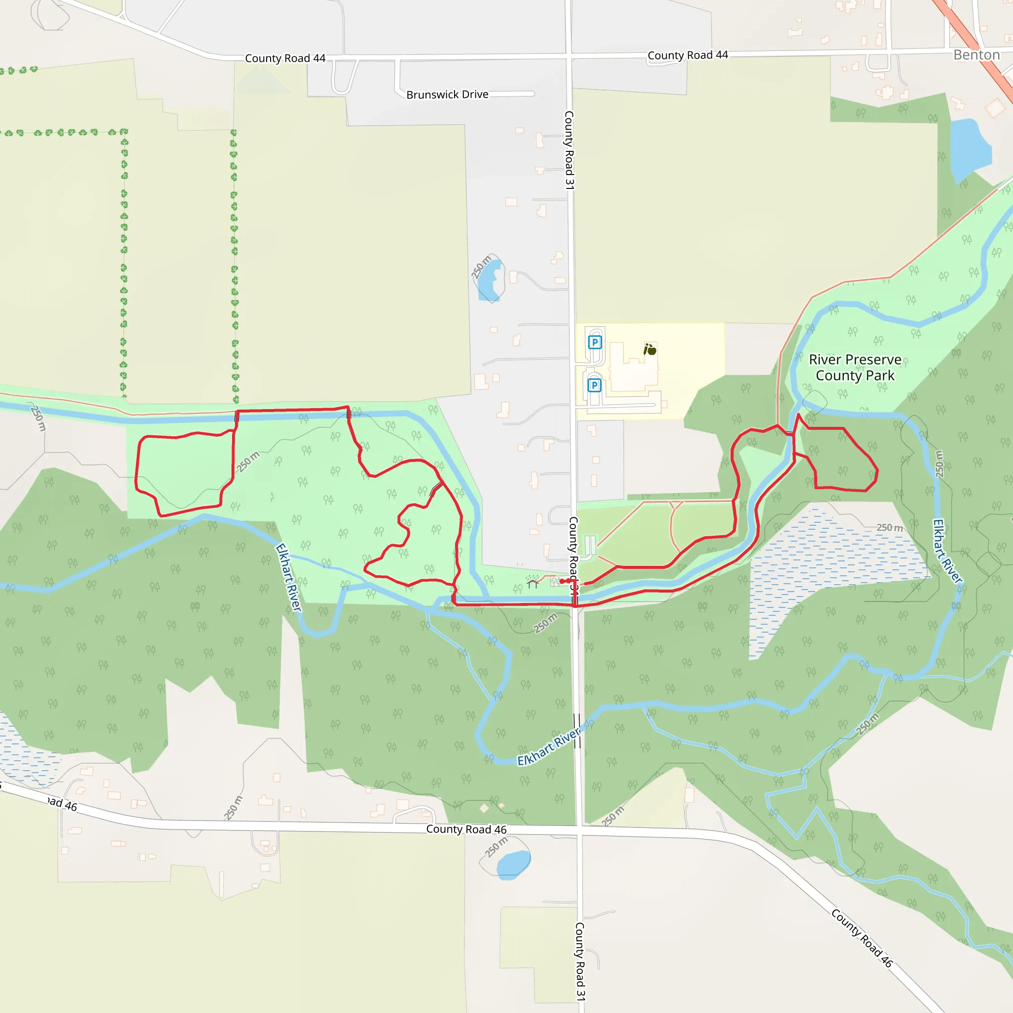 Loop along Elkhart River - County Road 31 mobile static map