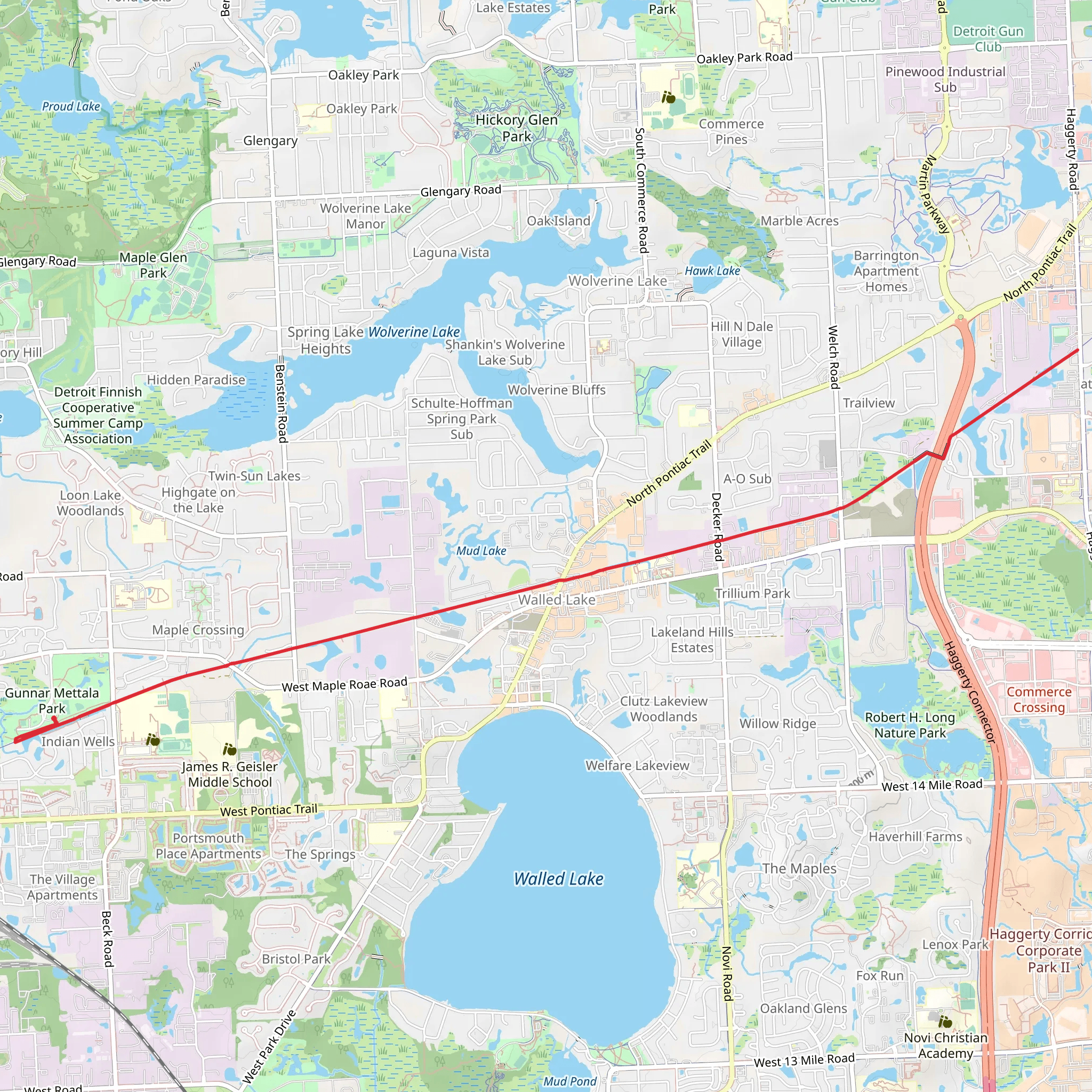 Michigan Air Line Trail - Gunnar Mettala Park mobile static map