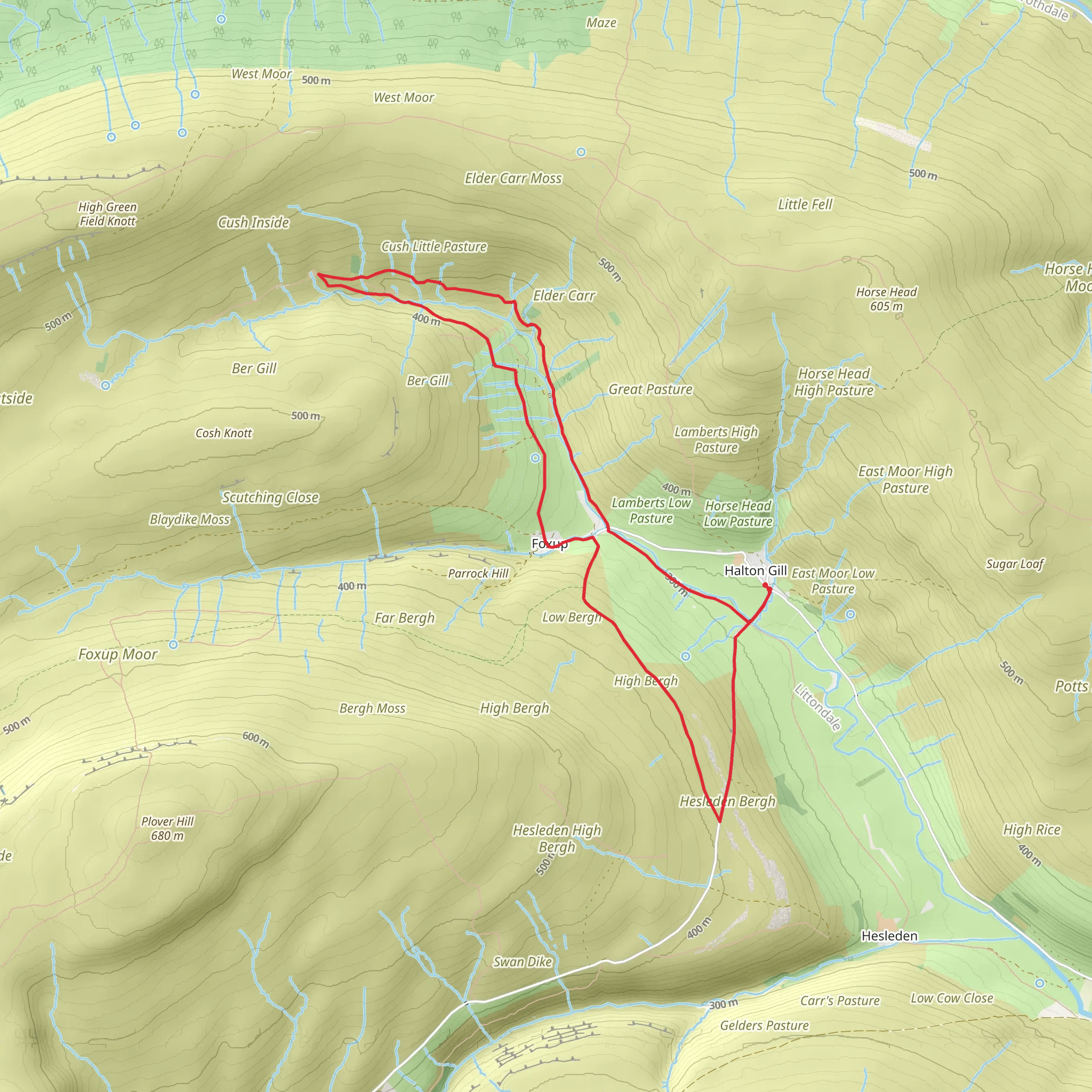 Cosh and Foxup from Halton Gill mobile static map