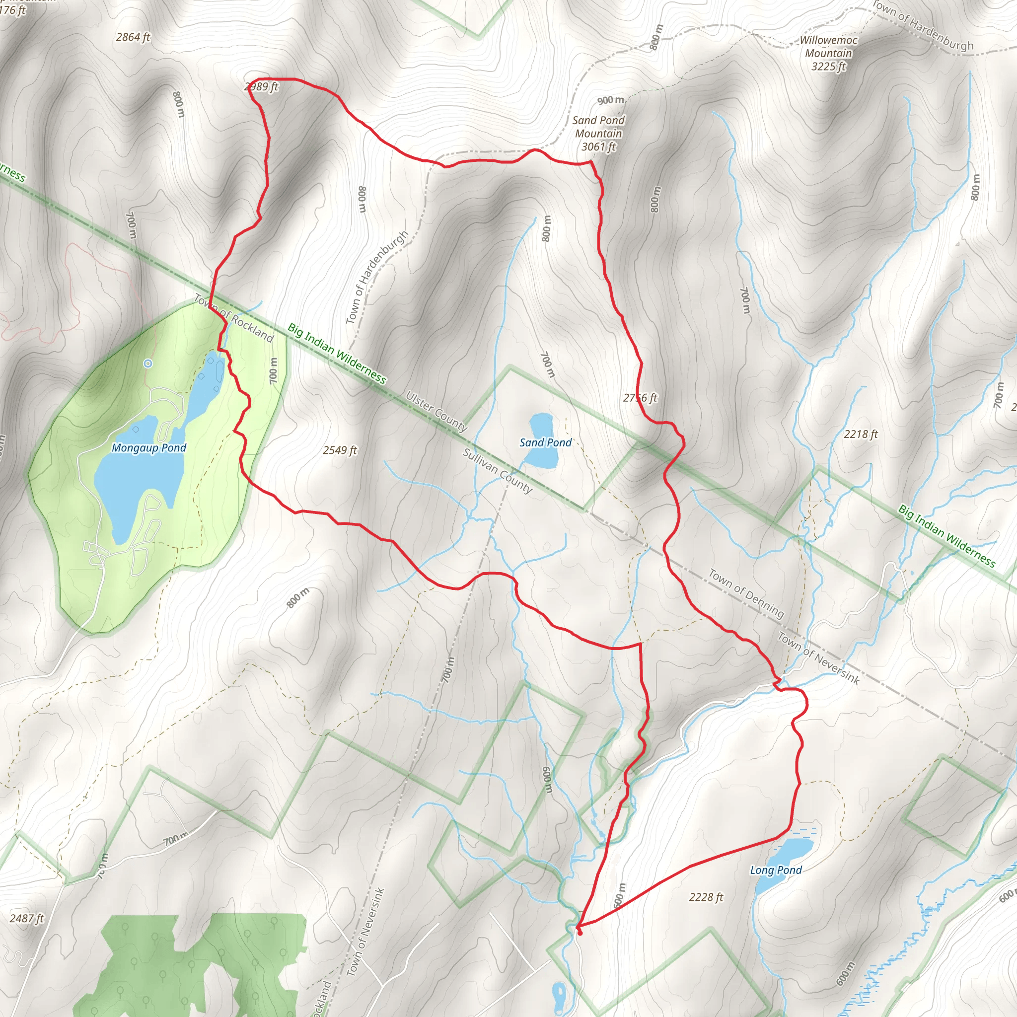 Sand Pond Mountain Loop mobile static map
