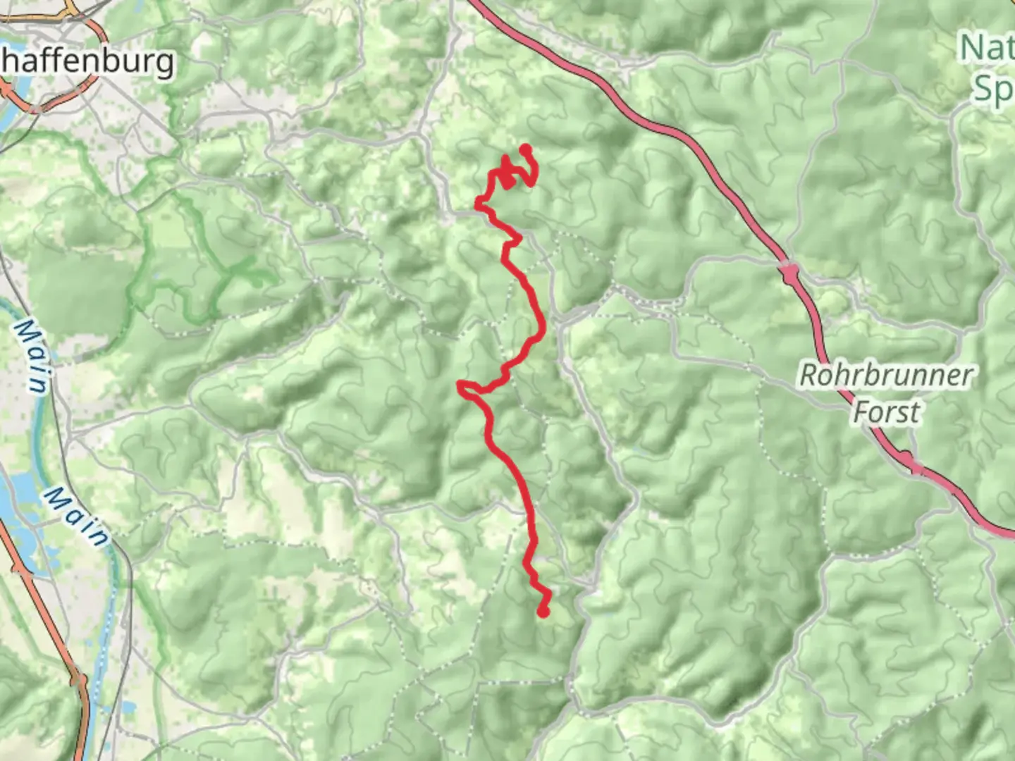 An image depicting the trail Strabbessenbach to Heimbuchenthal Walk and its surrounding area.