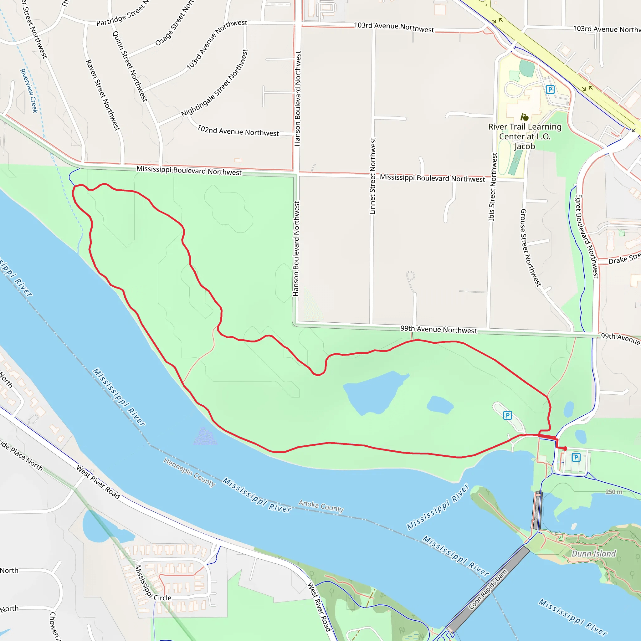 Mississippi River View Loop mobile static map